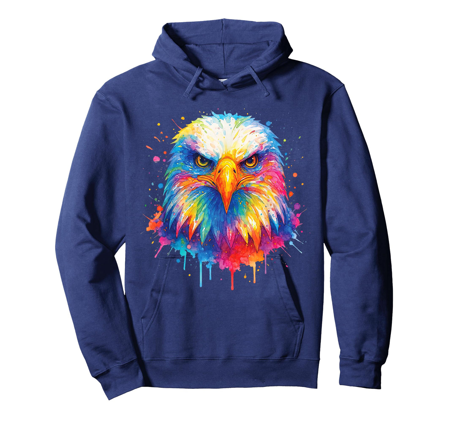 Colorful Bald Eagle Portrait Splash Art Men Women Girls Kids T-Shirt