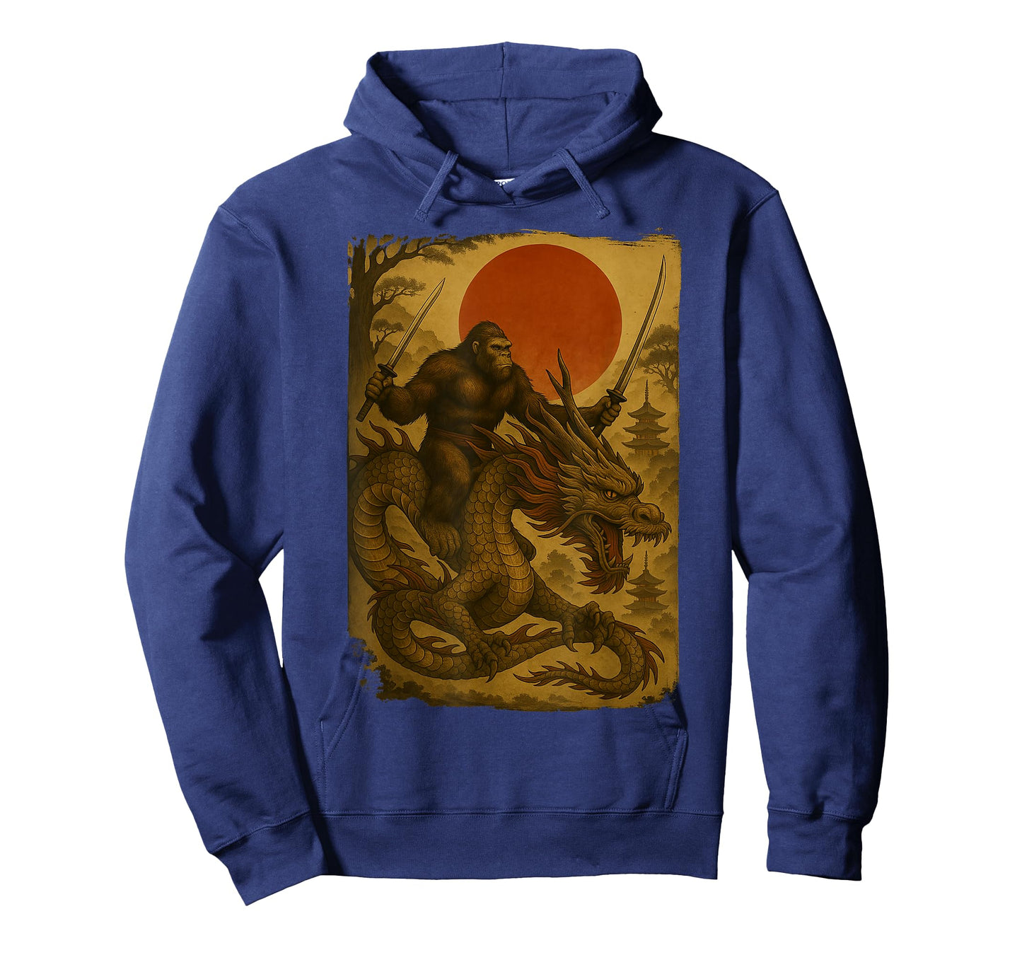 Bigfoot Ninja Riding Dragon Japanese Samurai Ukiyo-e Bigfoot T-Shirt
