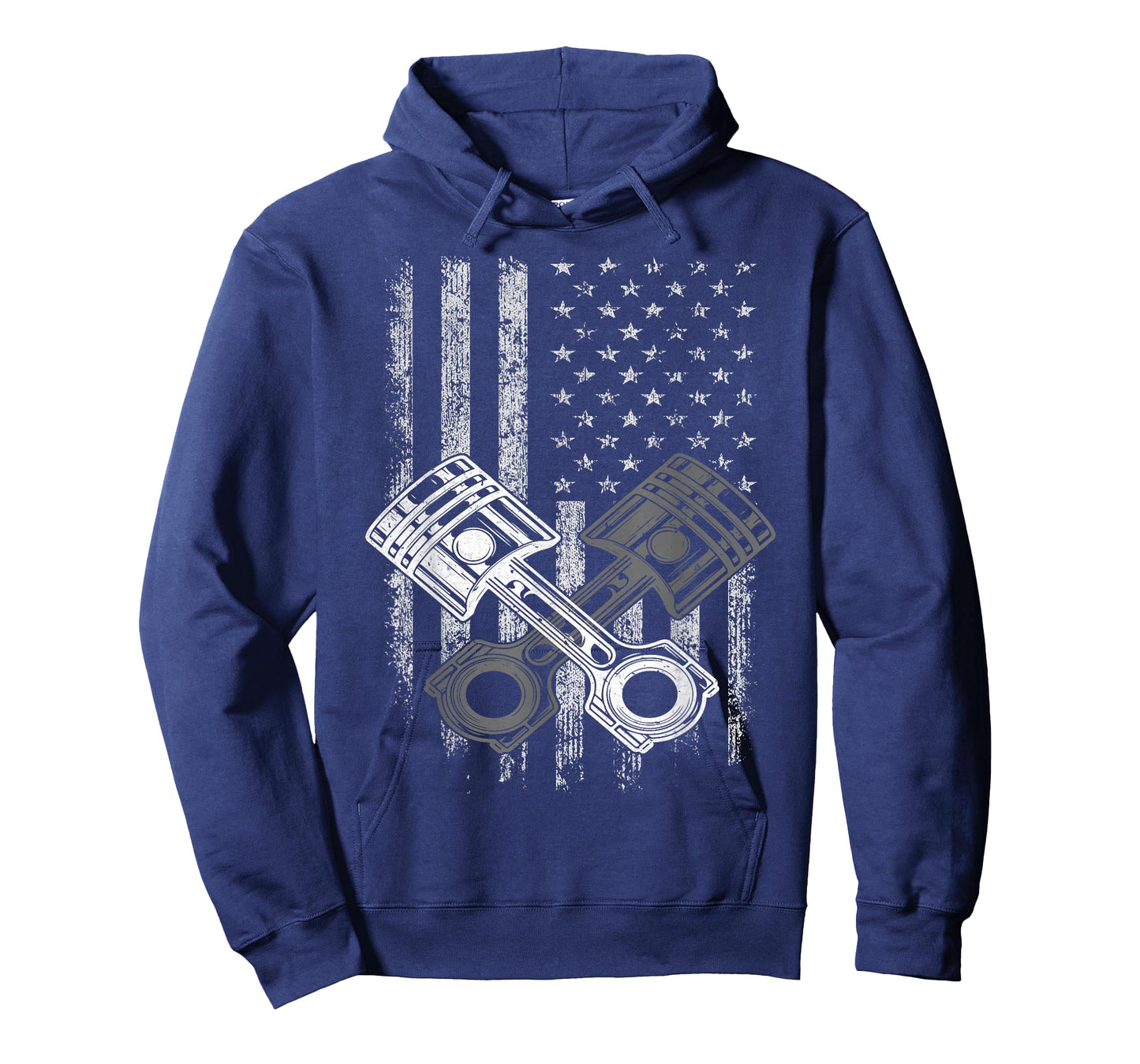 Car Mechanic Piston US Flag Auto Engine Patriot Garage Guy T-Shirt
