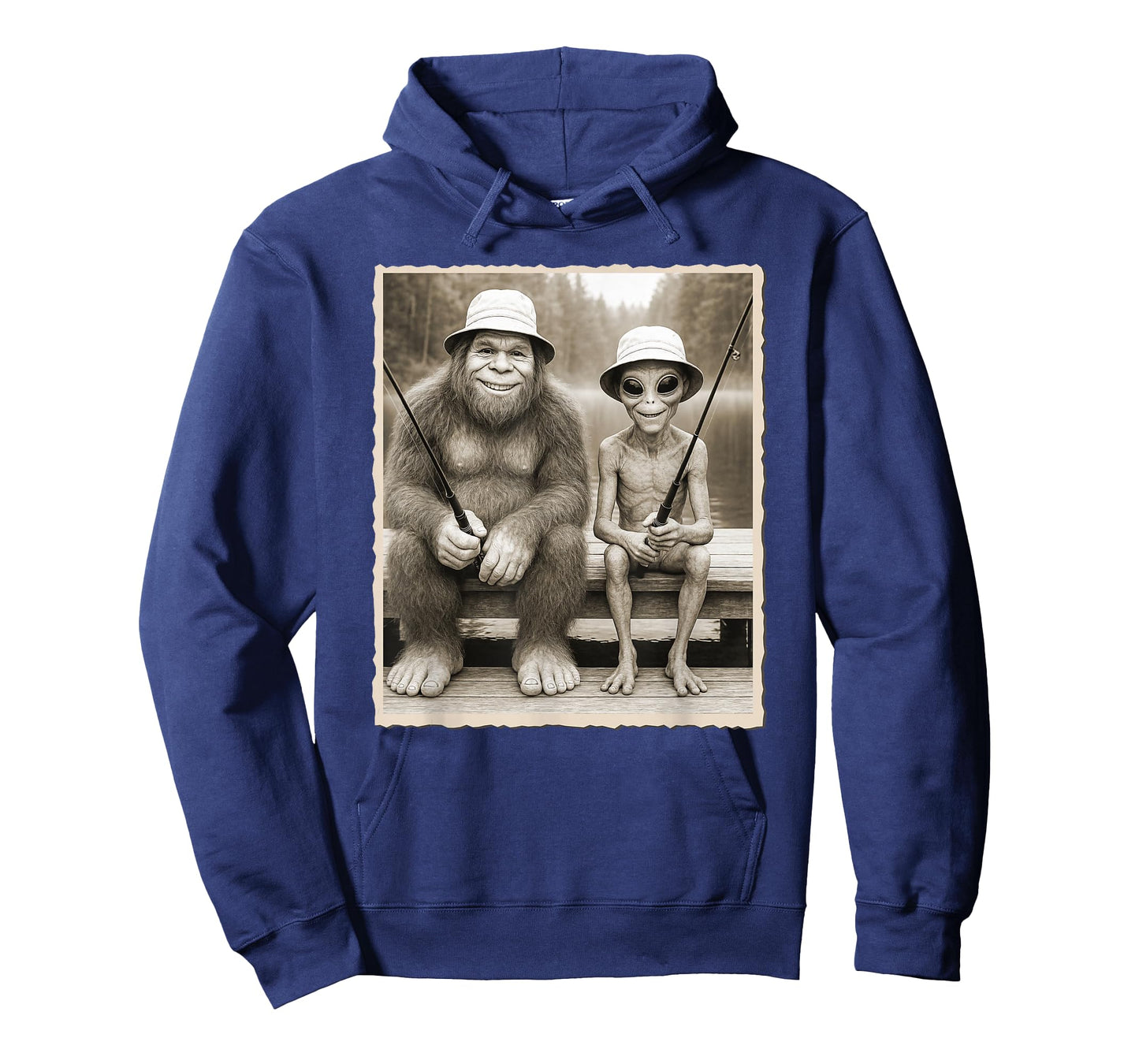 Bigfoot Fishing | Alien & Sasquatch, Fishing T-Shirt