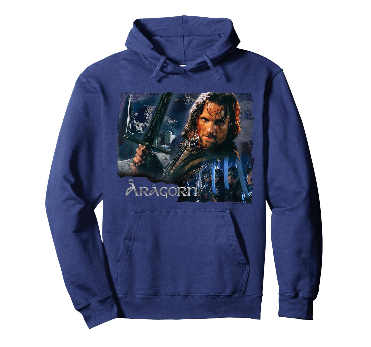 NEW LINE CINEMA Aragorn T-Shirt - Men's Black Short Sleeve Movie Character T-Shirt - Small