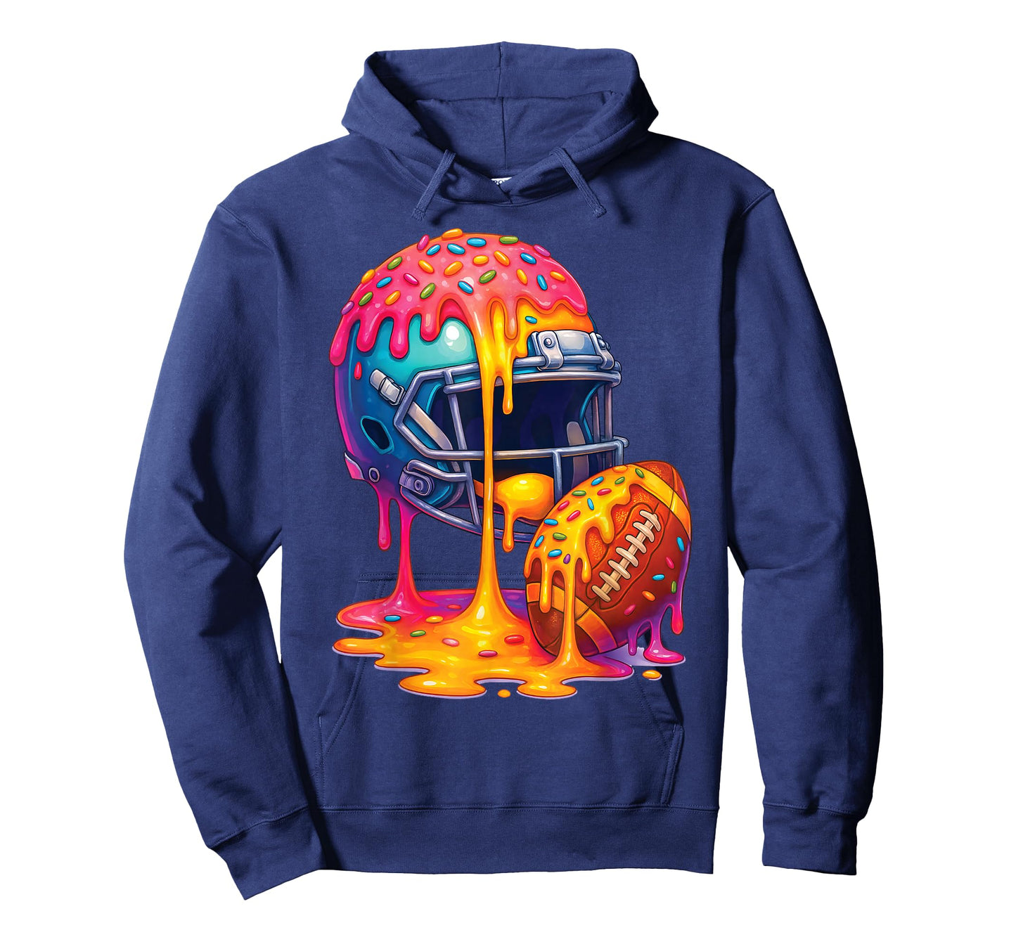 Funny Game Lovers Boys Sprinkles Ice Cream Drip Football T-Shirt