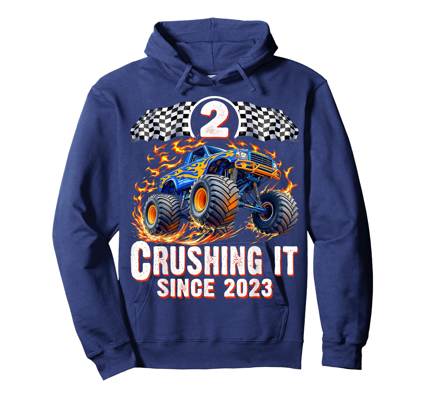 Birthday Monster Truck 2 Years Old Boys 2nd Party Born 2023 T-Shirt