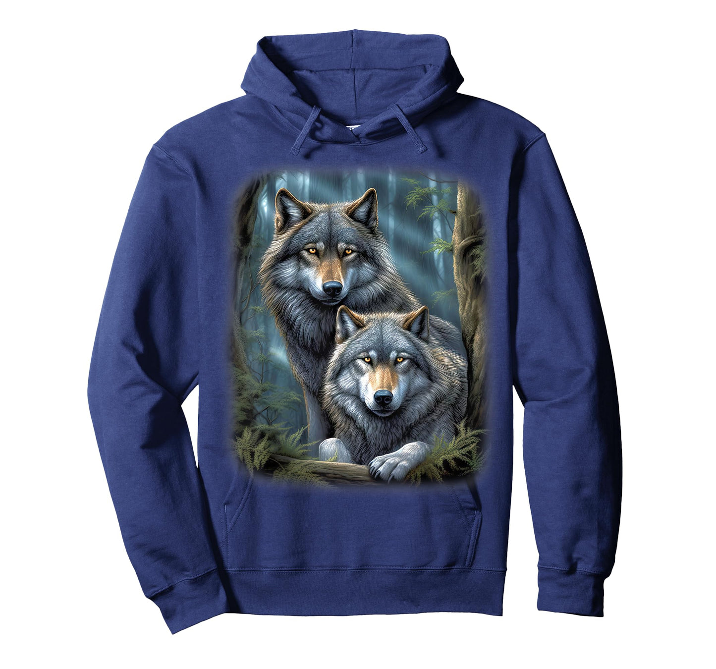 Wolf Wolves in Forest by Night Moon Fantasy Art Wildlife T-Shirt