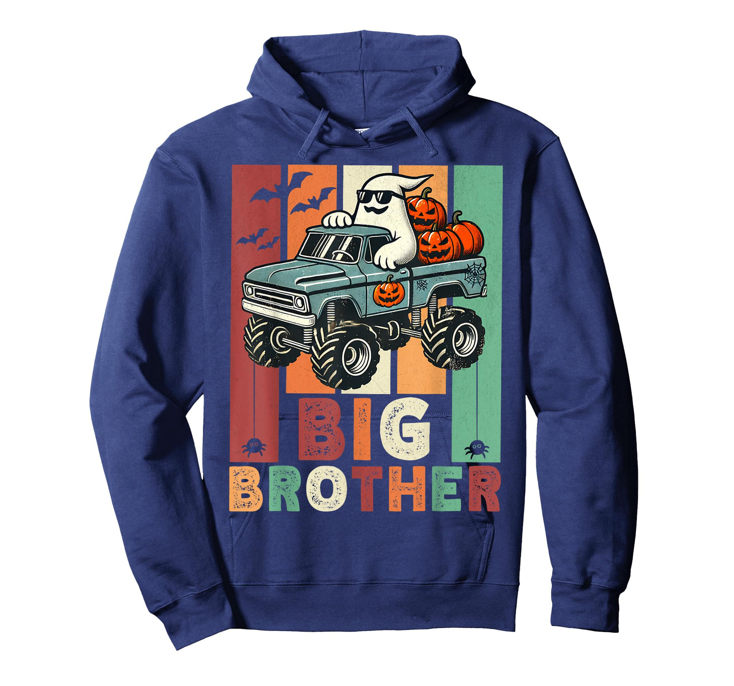 Vintage Ghost Monster Truck Halloween Big Brothers Pumpkins T-Shirt