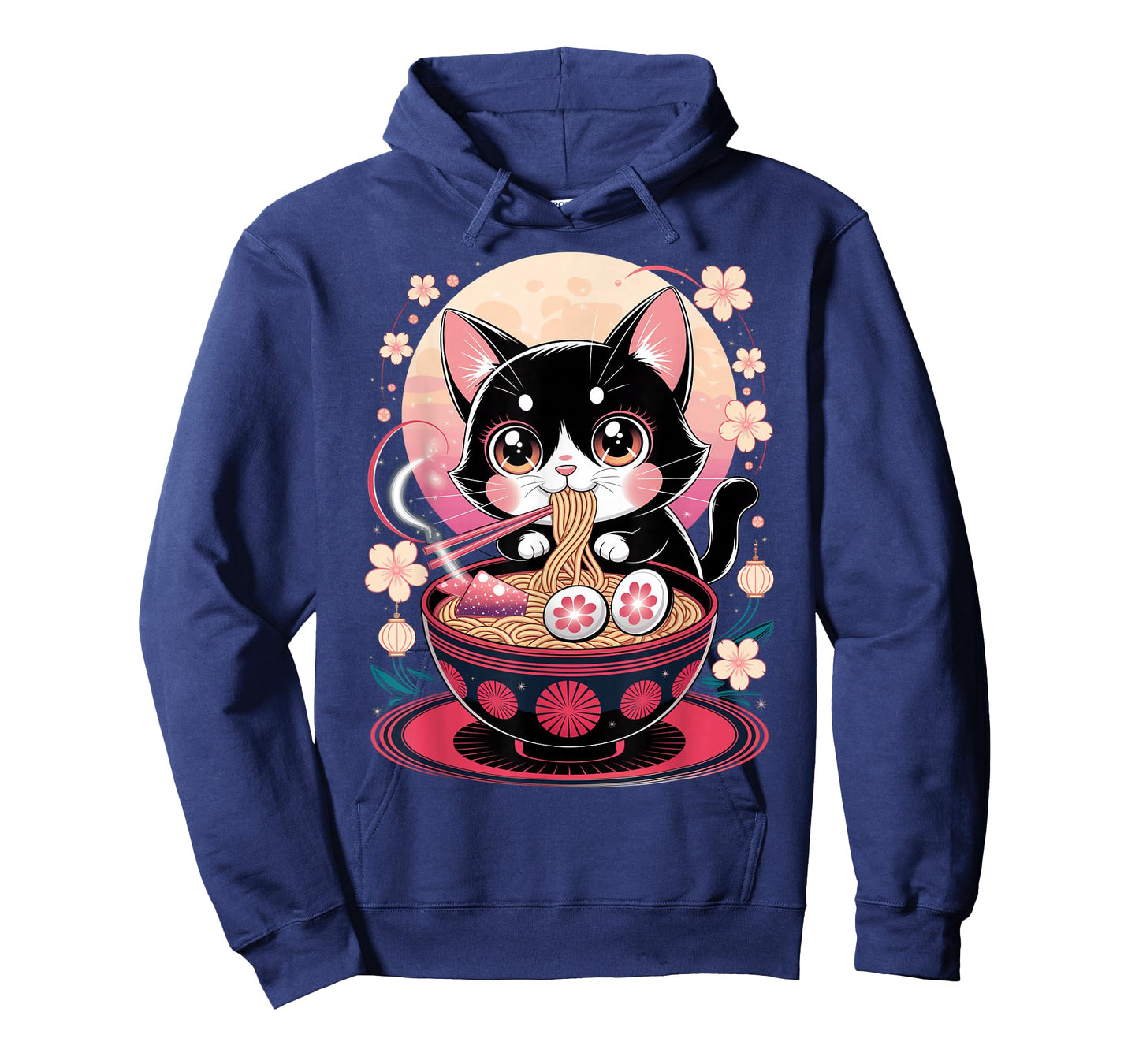 Japanese Anime Cat Ramen Kawaii Cat Eating Noodles T-Shirt