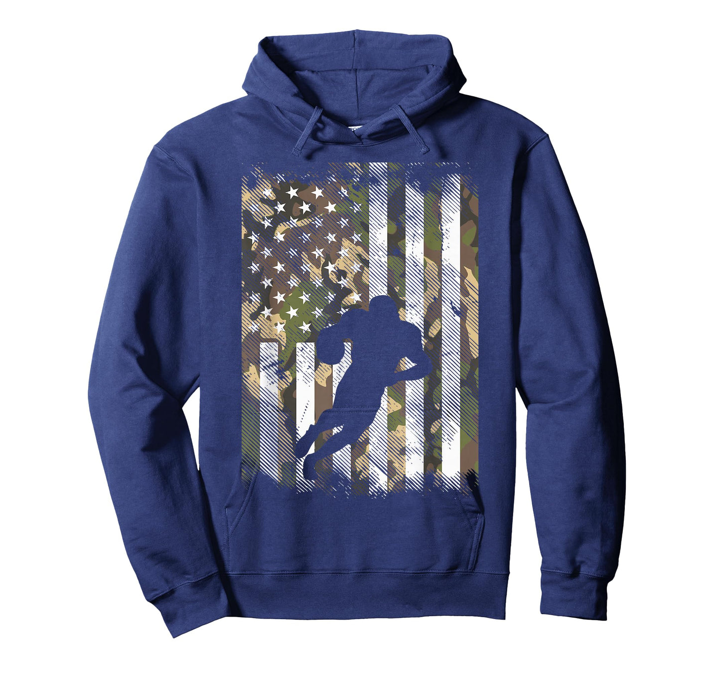 Camo US Flag American Football Player Vintage Patriotic T-Shirt