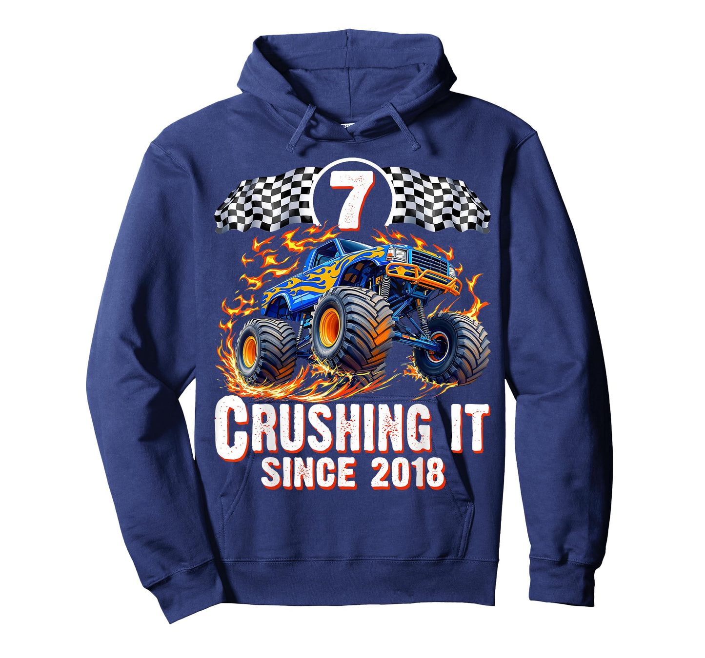 Birthday Monster Truck 7 year Old Boys 7th Party Born 2018 T-Shirt