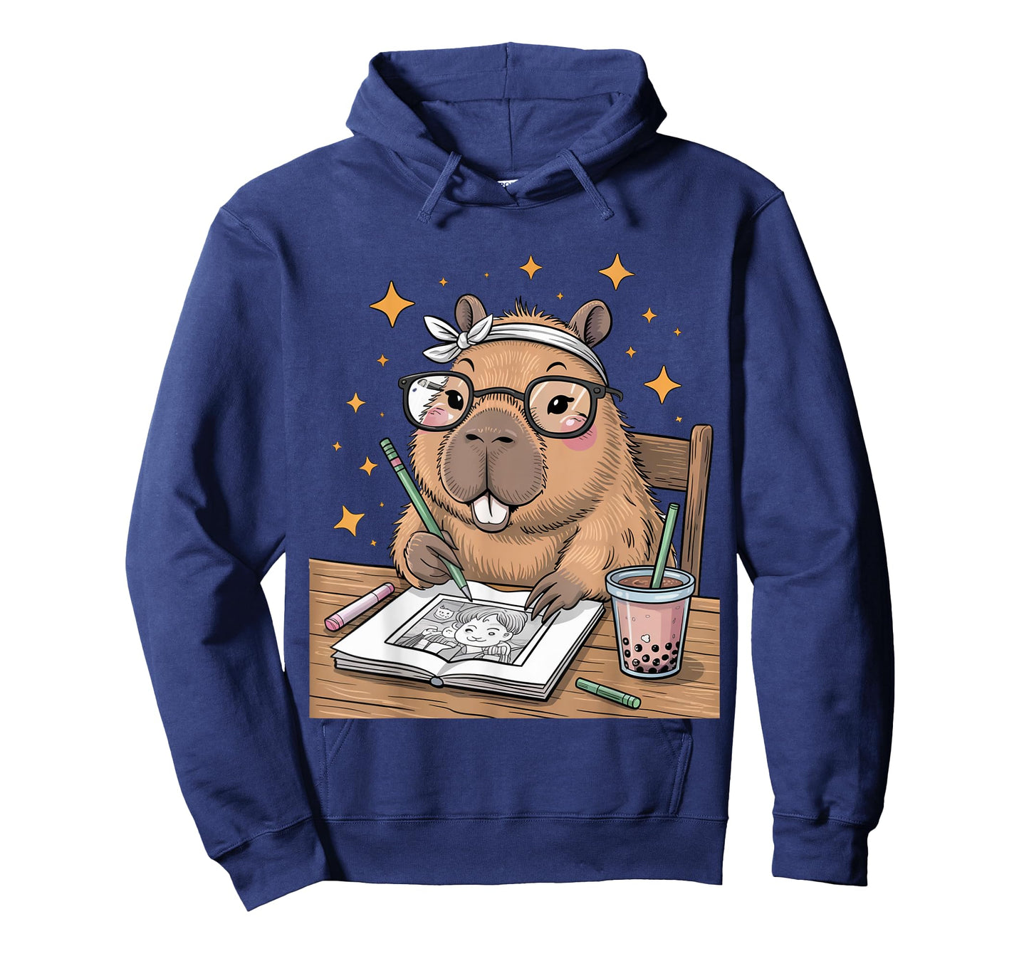Just A Capybara Drinking Boba Tea Anime Girl Lover Capy Gift T-Shirt