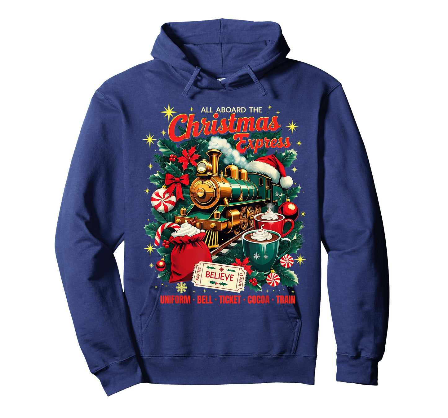All Aboard The Christmas Express Train Santa Holiday T-Shirt