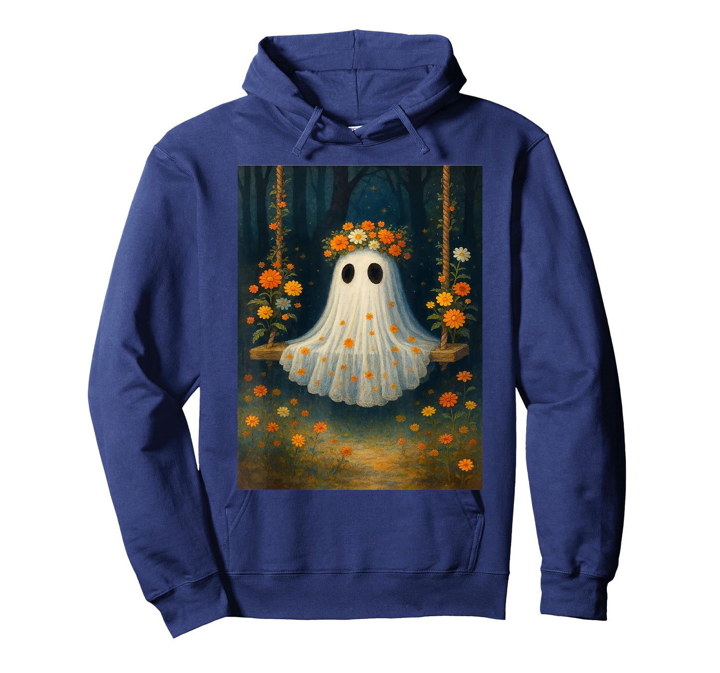 Vintage Floral Ghost Halloween Ghost in The Forest Gothic T-Shirt