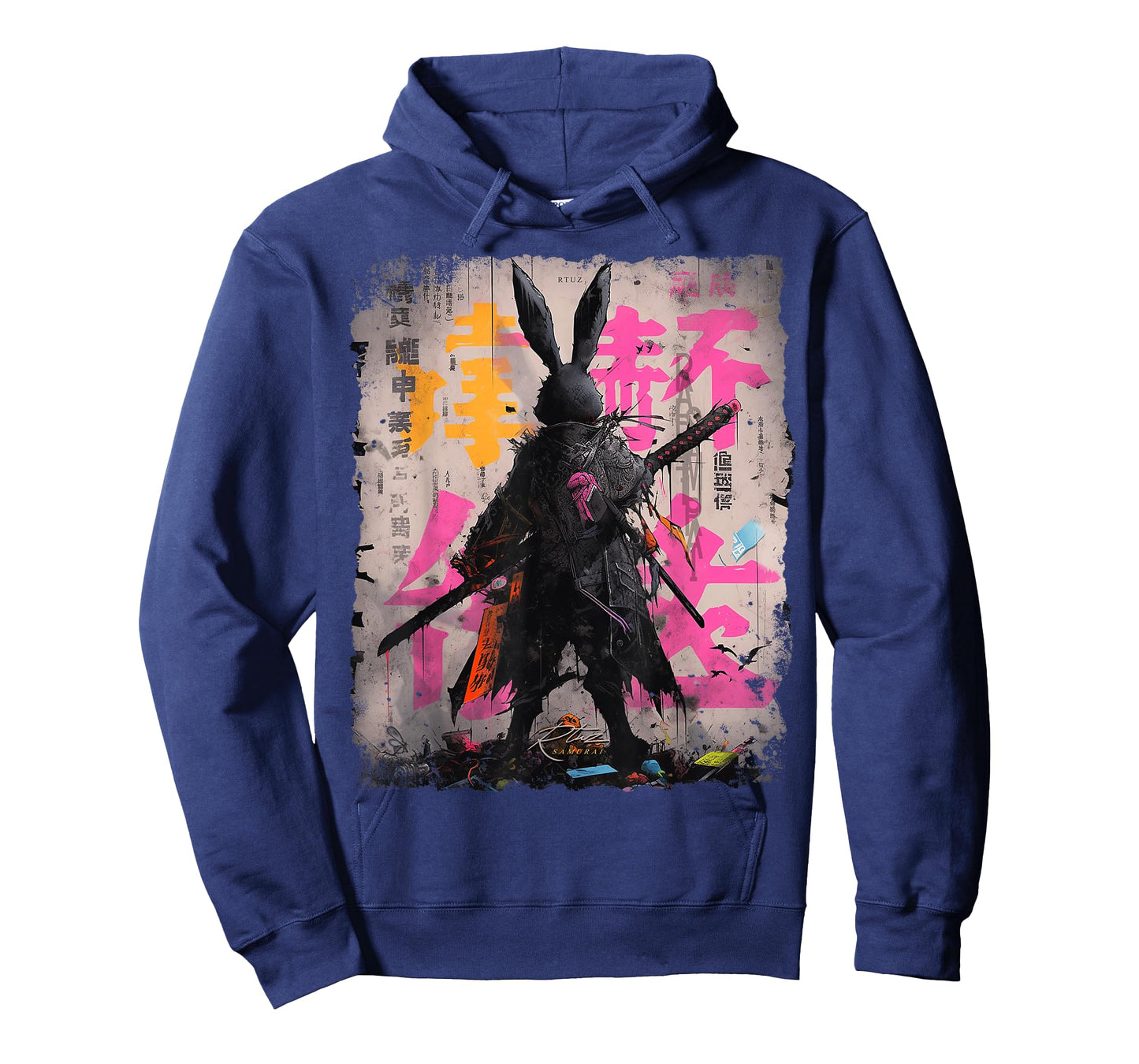 Hip Hop Y2K Rabbit Hipster Edgy Streetwear Bunny Samurai T-Shirt