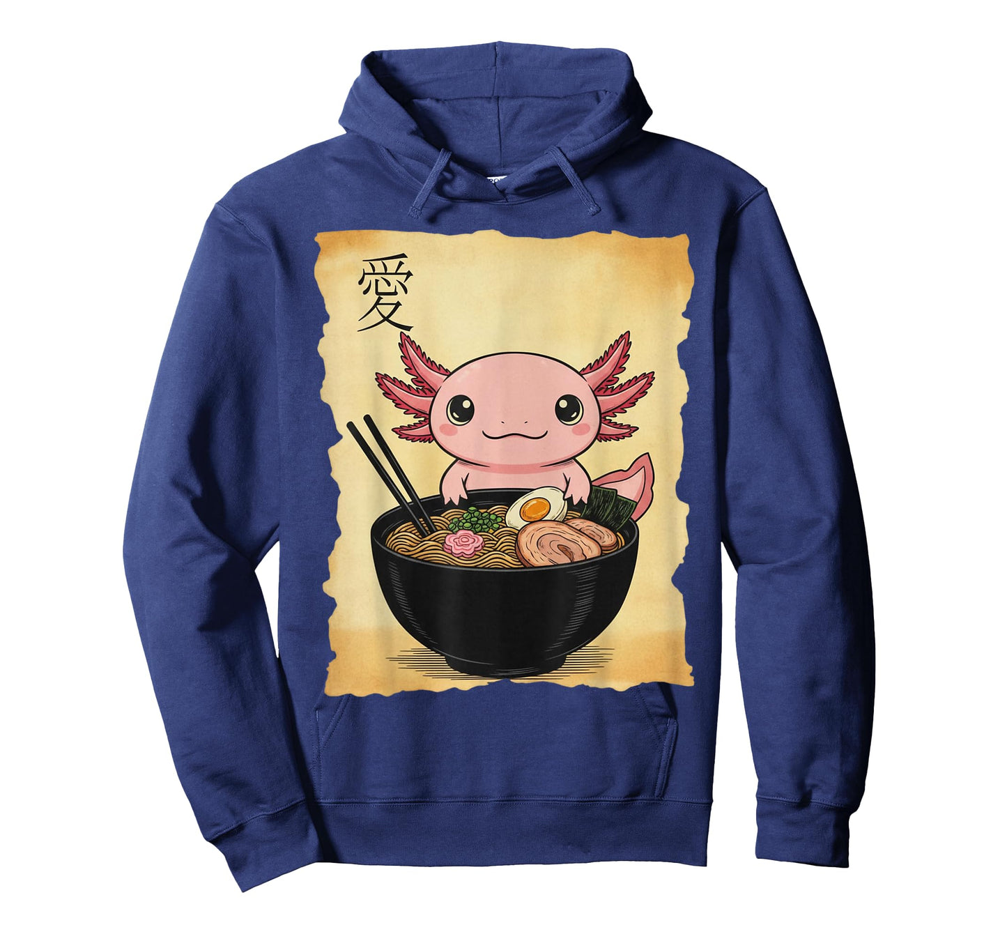 Cute Axolotl Eating Ramen Graphic Tee Japanese Kawaii Anime T-Shirt