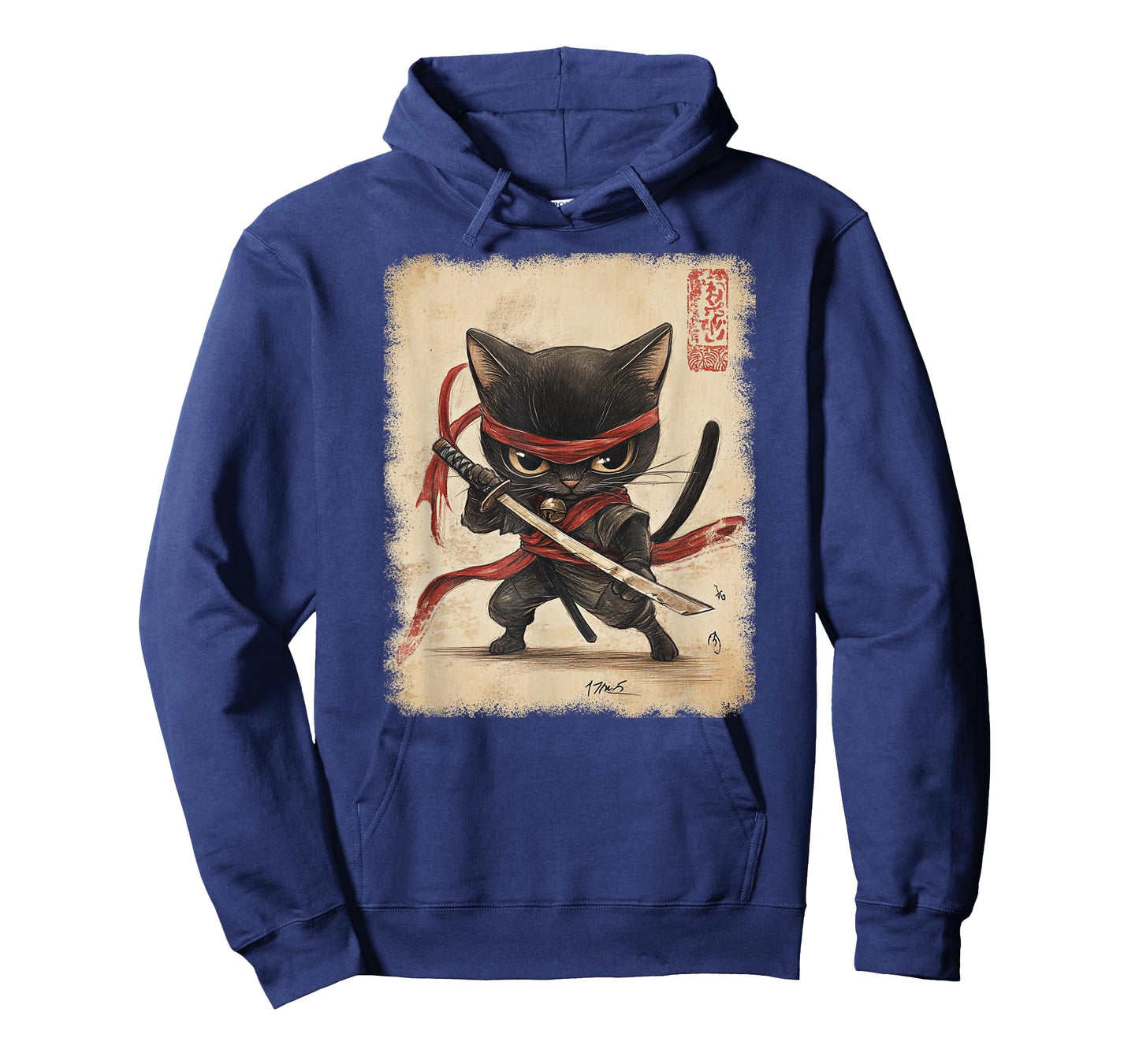 Japanese Samurai Kitten Kawaii Ninja Cat T-Shirt