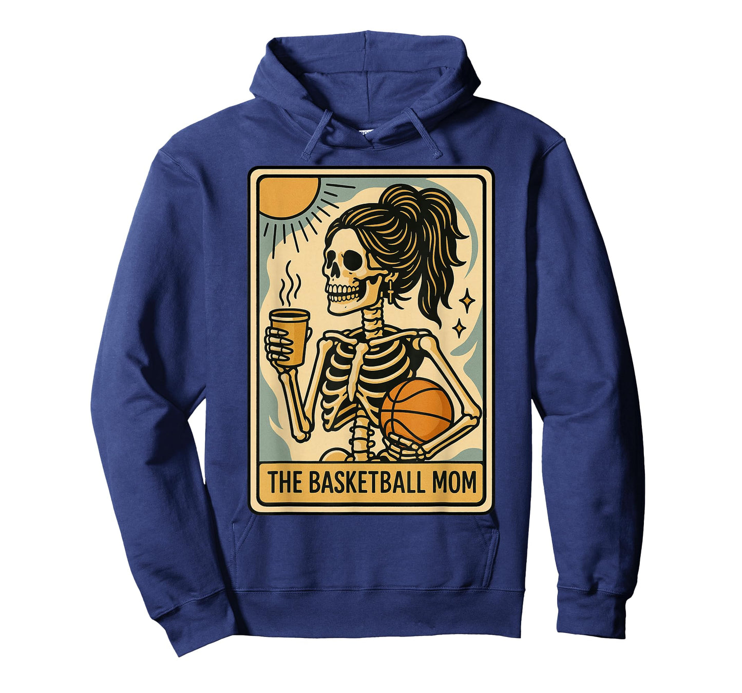Funny Halloween Basketball Mama Mom Skeleton Tarot Card T-Shirt