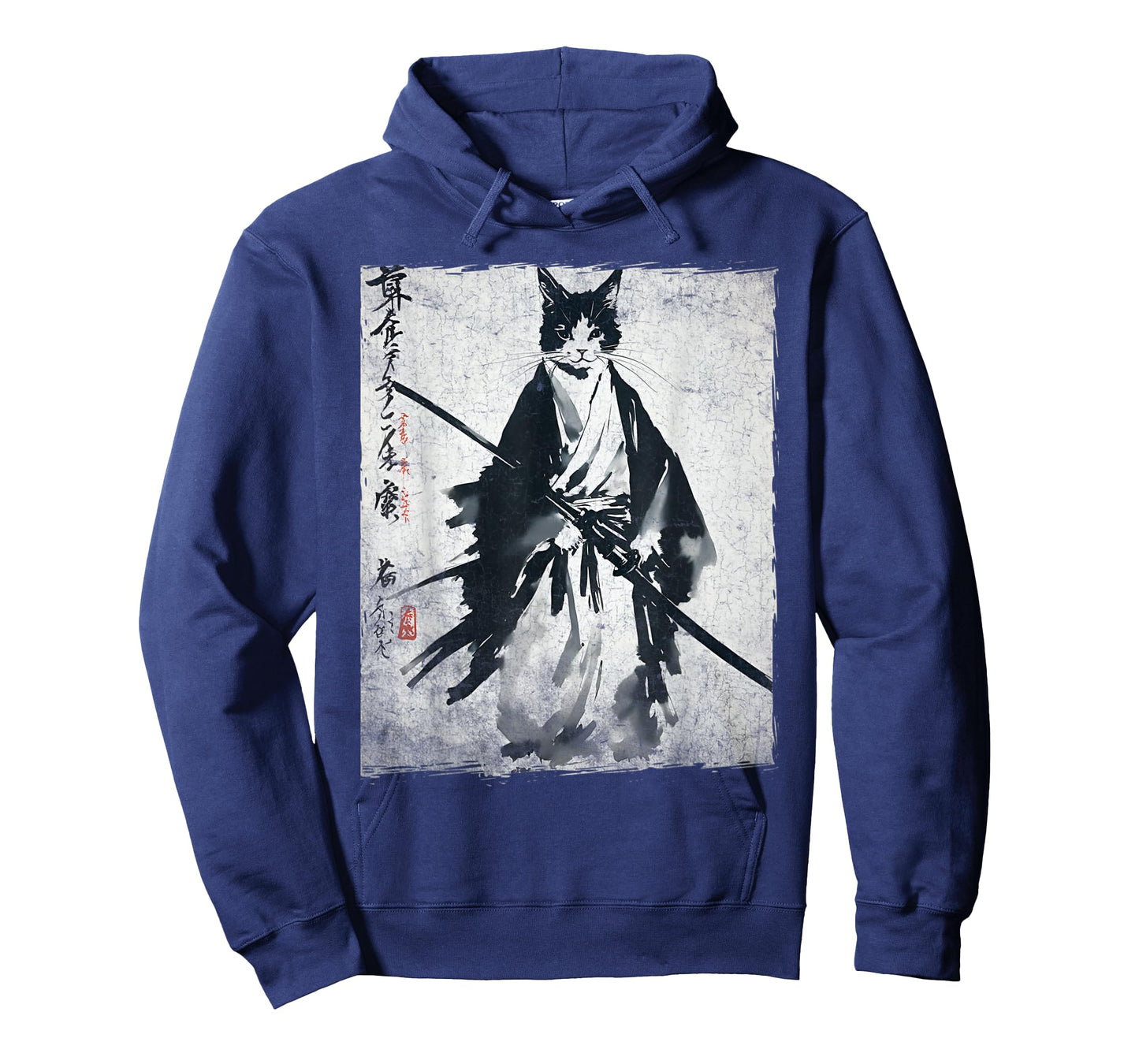 Samurai Cat Ukiyo-e Warrior Art Vintage Ninja Cat Graphic T-Shirt