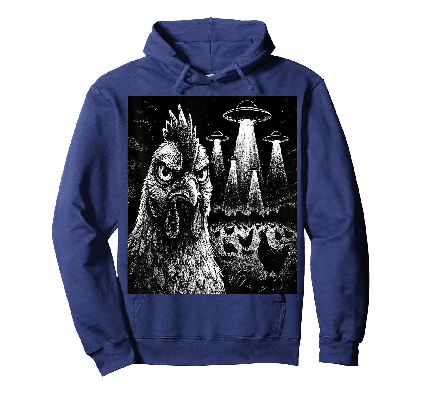 Funny Chicken Rooster Selfie Chicken with Weird Aliens T-Shirt