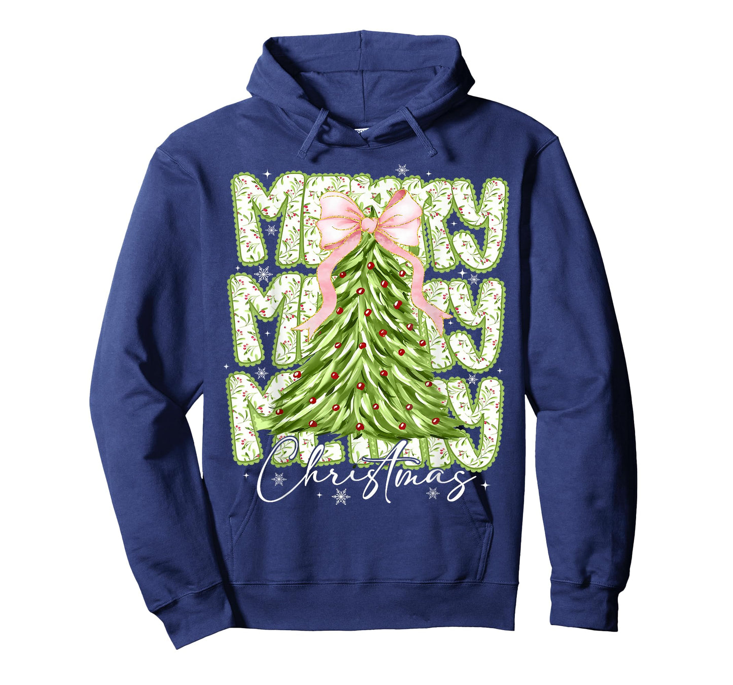 Merry Christmas Coquette Bow Tree Xmas Holiday Girl Women T-Shirt