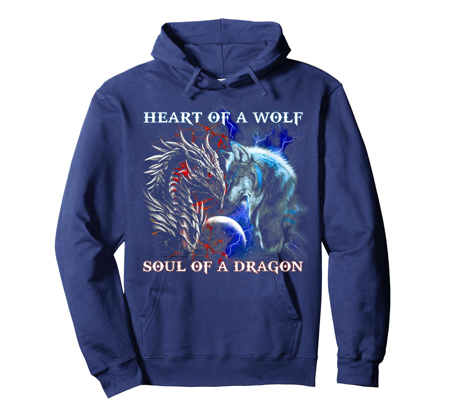 Heart of Wolf Soul of a Dragon - Cool Dragon - Wolf Warrior T-Shirt