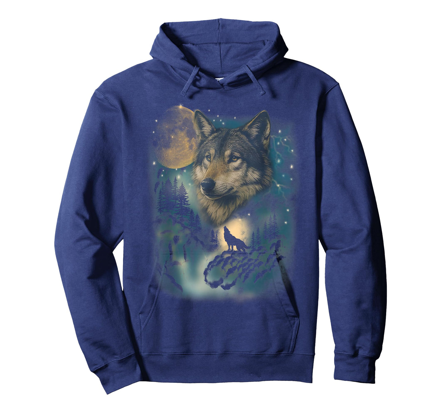 Night Wolfs Graphic Vintage 90s Style, Wolf Howling Moon T-Shirt