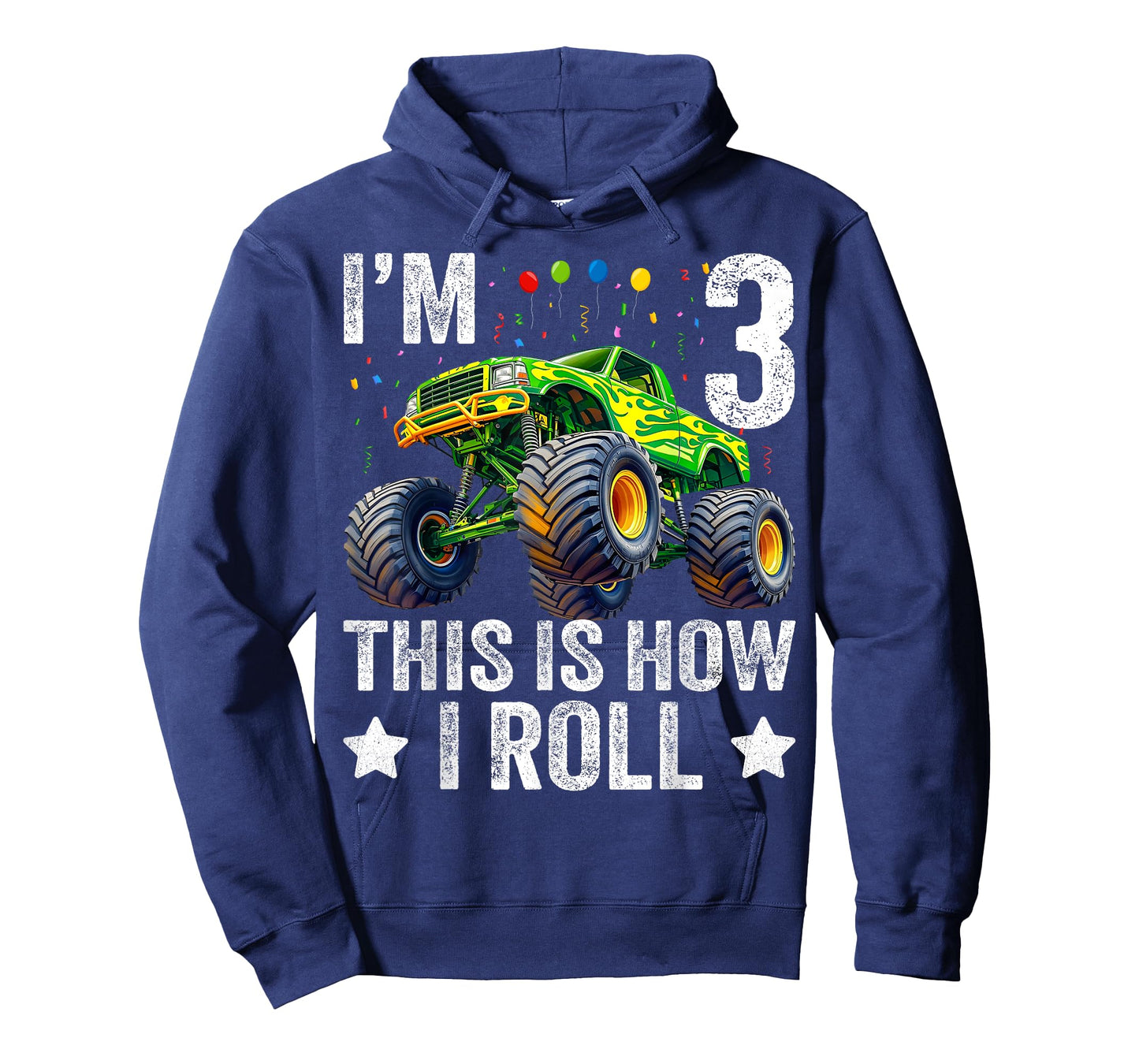 I'm 3 This is How I Roll Monster Truck 3rd Birthday Boys T-Shirt