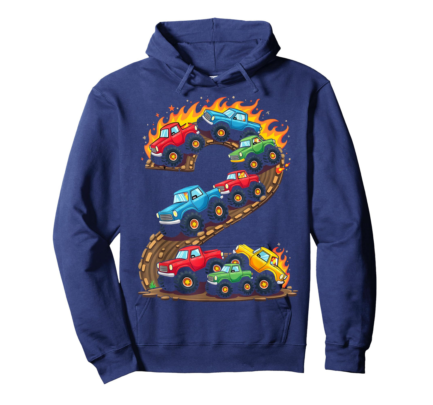 2 Year Old Monster Truck Boy Toddler 2nd Birthday Party T-Shirt
