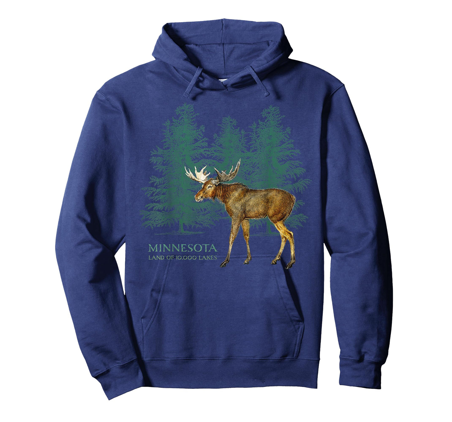Minnesota Land of 10,000 Lakes Vintage Moose Tree Silhouette T-Shirt