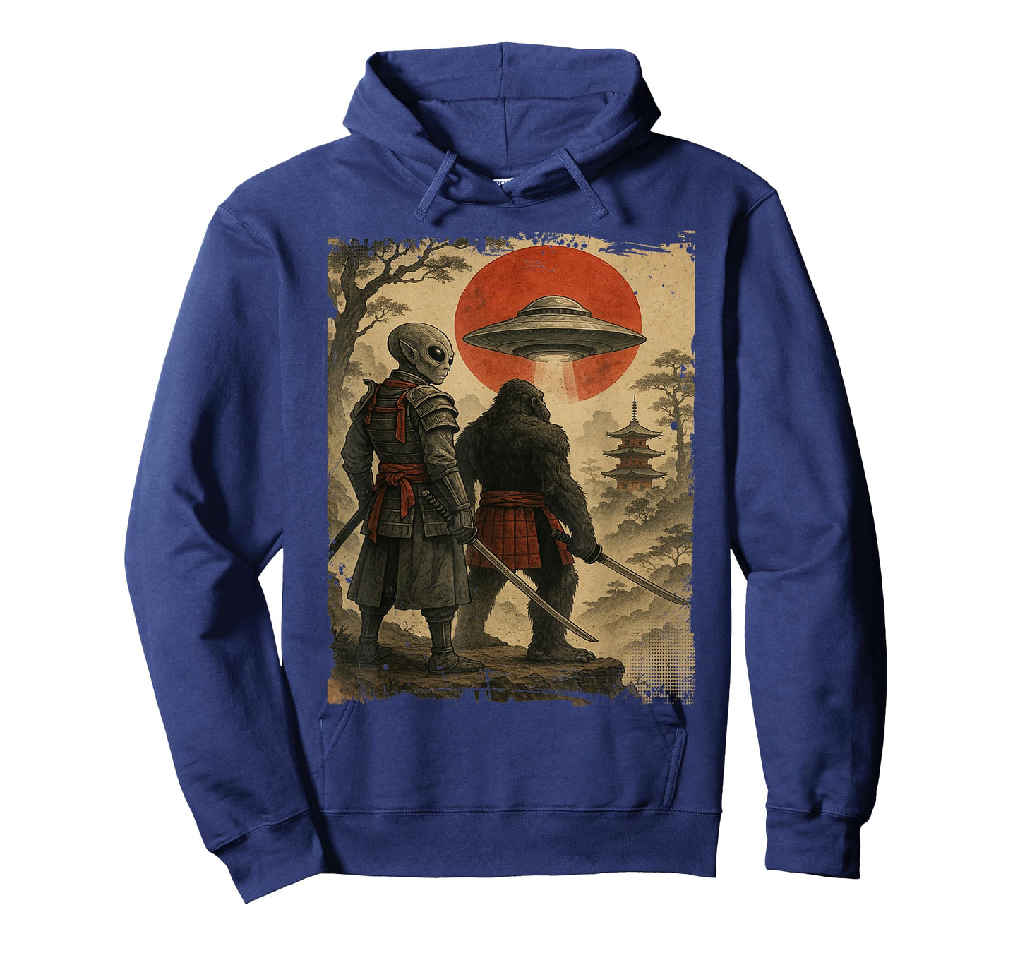 Bigfoot Ninja Alien Vintage Japanese Samurai Ukiyo-e Bigfoot T-Shirt