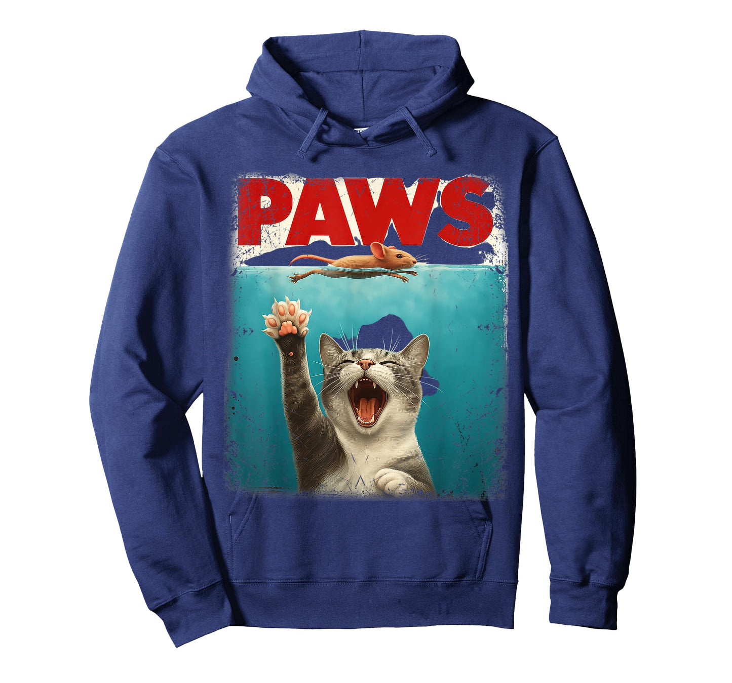 PAWS Parody Cat Mouse Humorous Cat Chasing Mouse Kitten T-Shirt for Men Women Kids