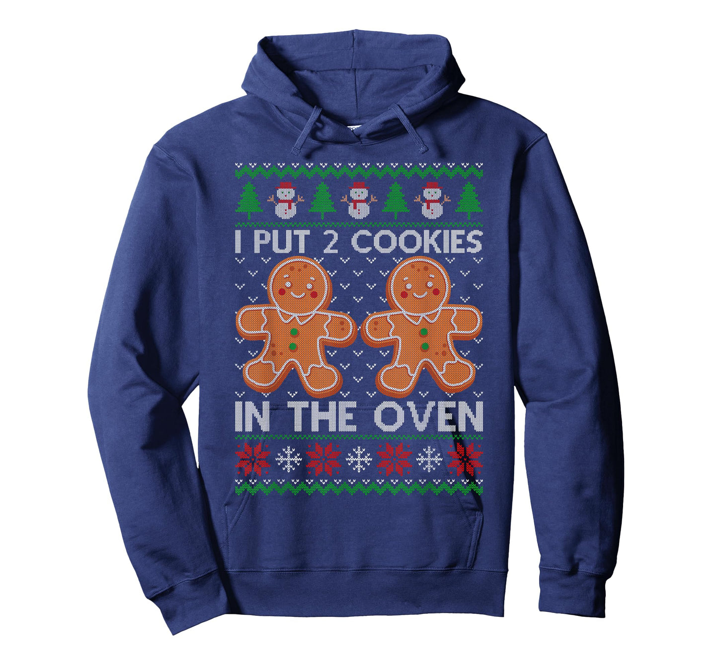 I Put 2 Cookies in The Oven Ugly Xmas Sweater Twin Pregnancy T-Shirt