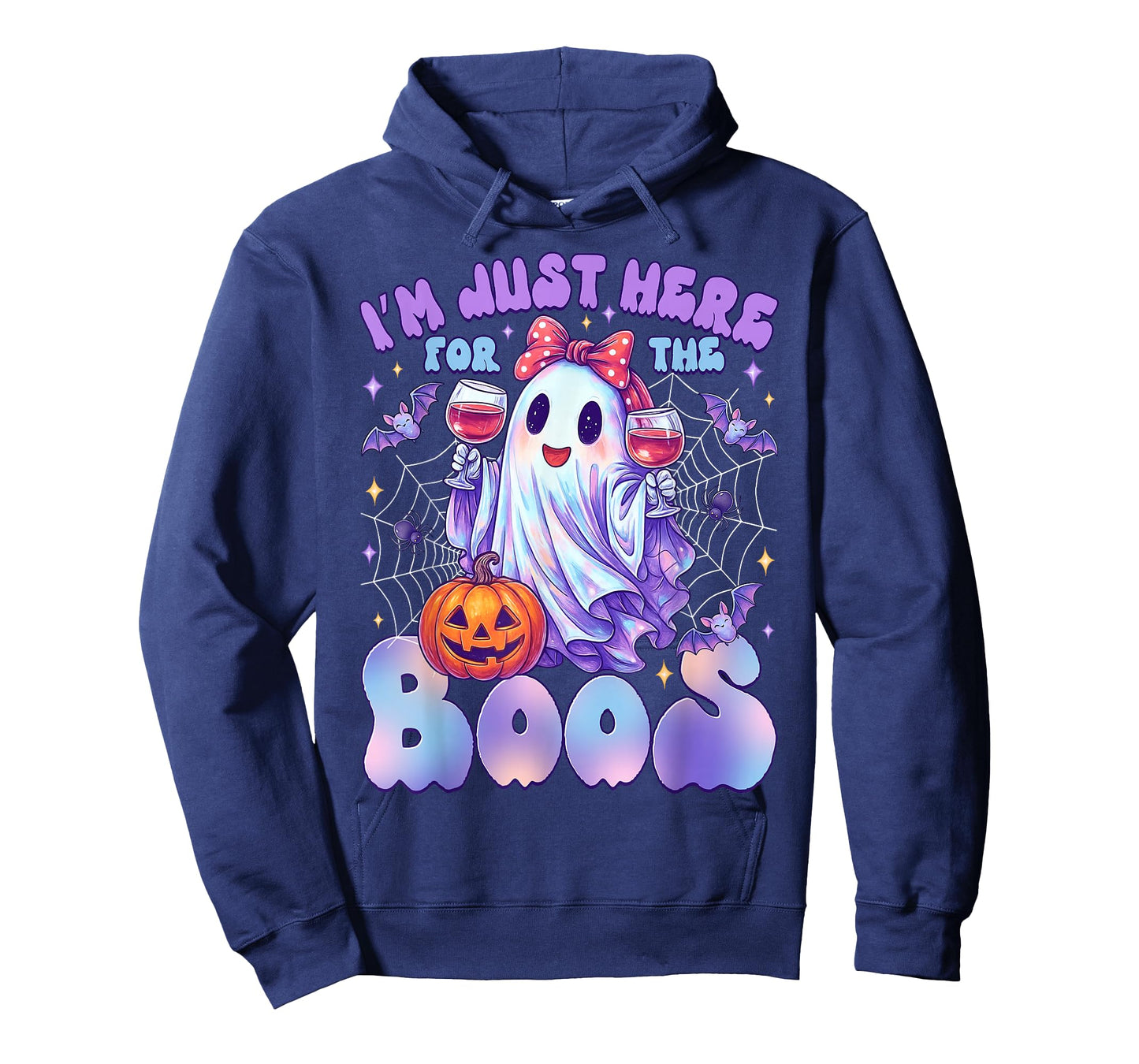 Funny I'm Just Here for The Boos Cute Halloween Ghost Women T-Shirt