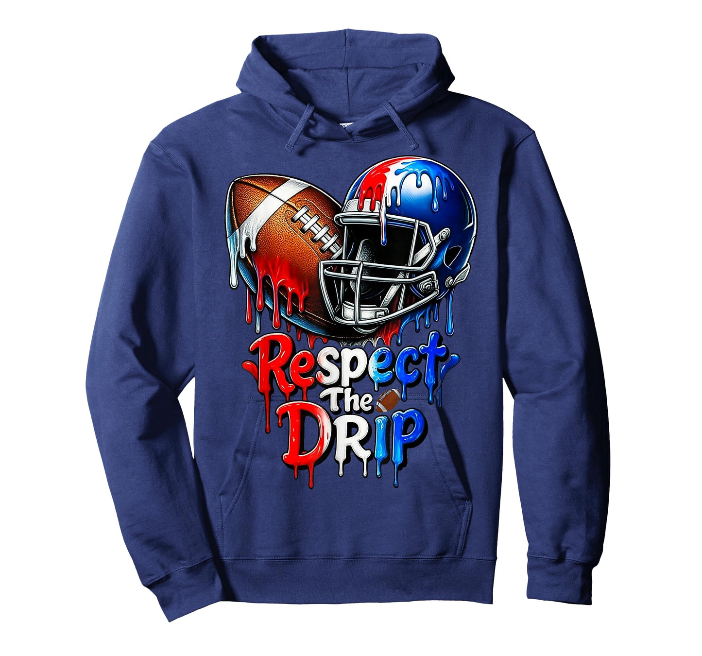 Respect The Drip Football Drip Boys Ice Cream Drip Sprinkle T-Shirt