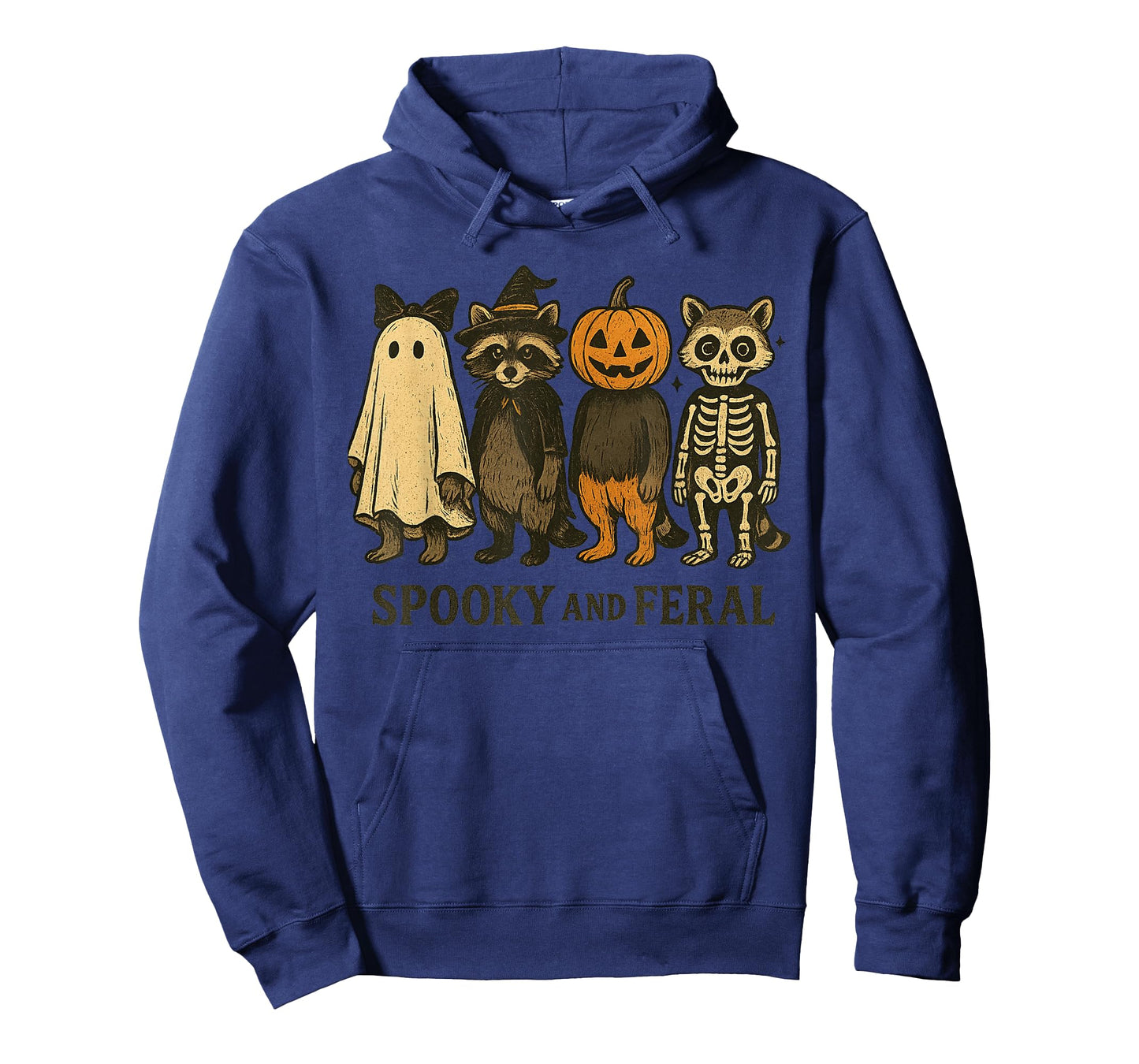 Halloween Raccoon Spooky And Feral Ghost Spooky Season T-Shirt
