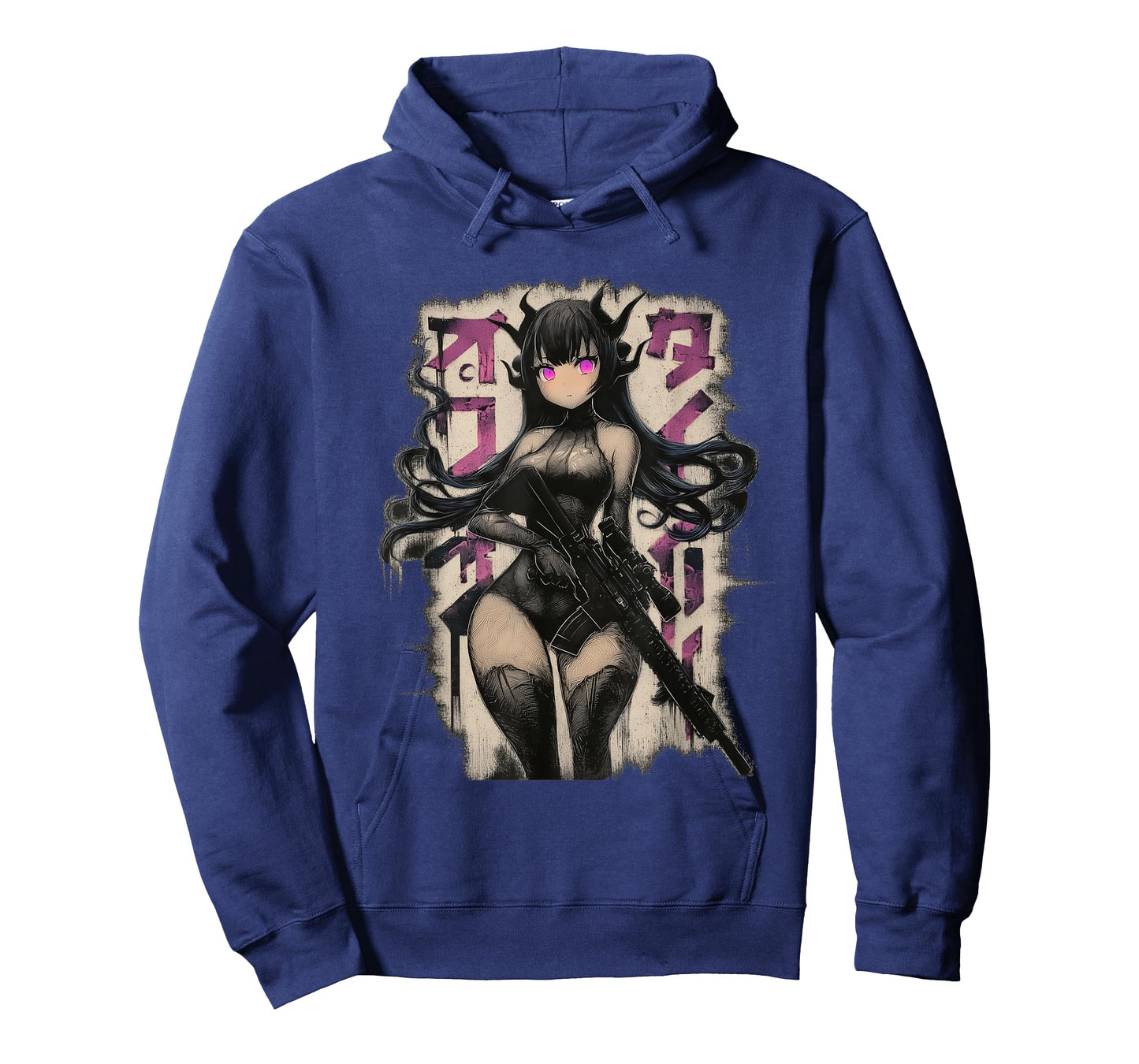 Demon Anime Waifu โ Grunge Rifle Wielding Anime Girl T-Shirt