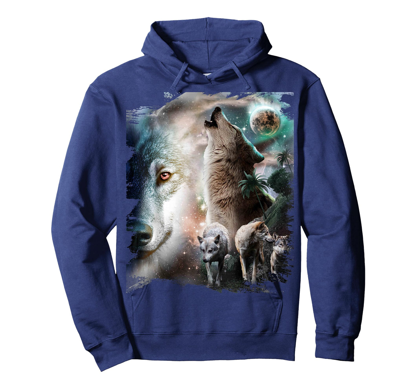 Space Wolves Wolf Howling At Moon T-Shirt