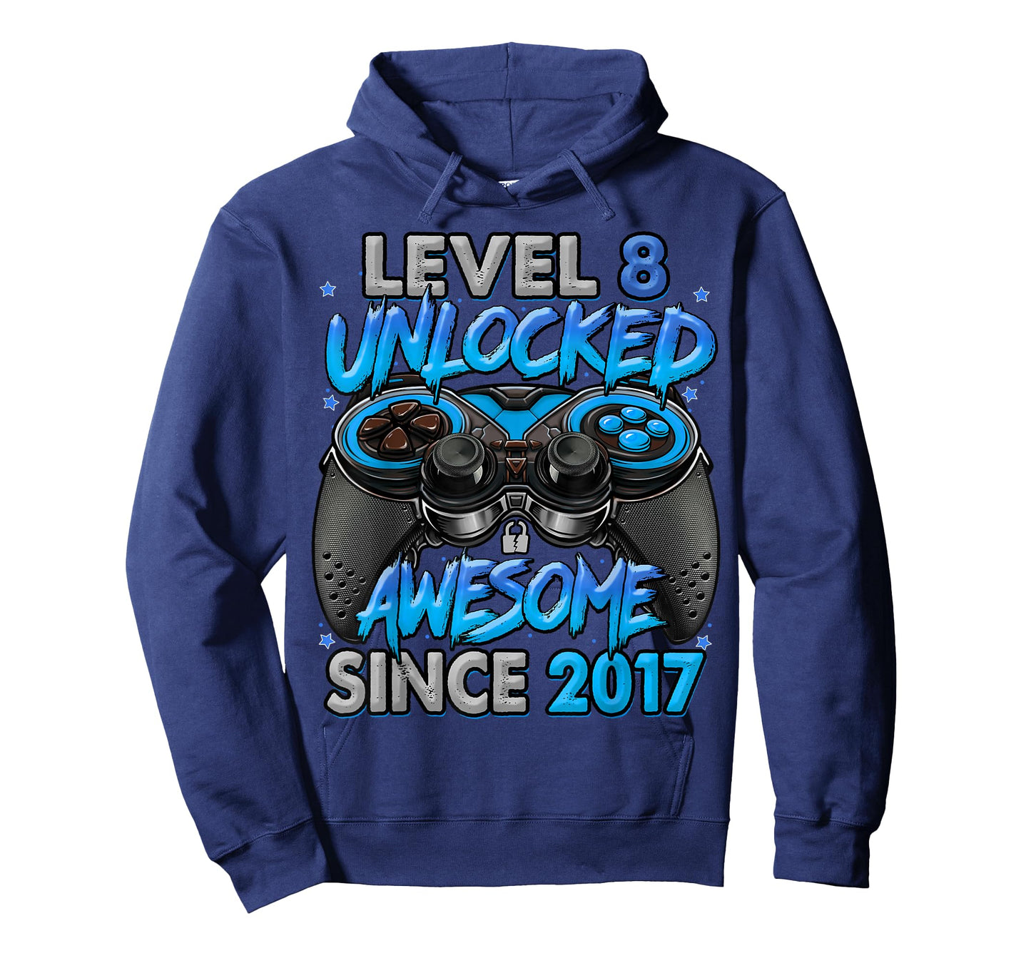 Level 8 Unlocked Awesome Since 2017 8th Birthday Gaming T-Shirt