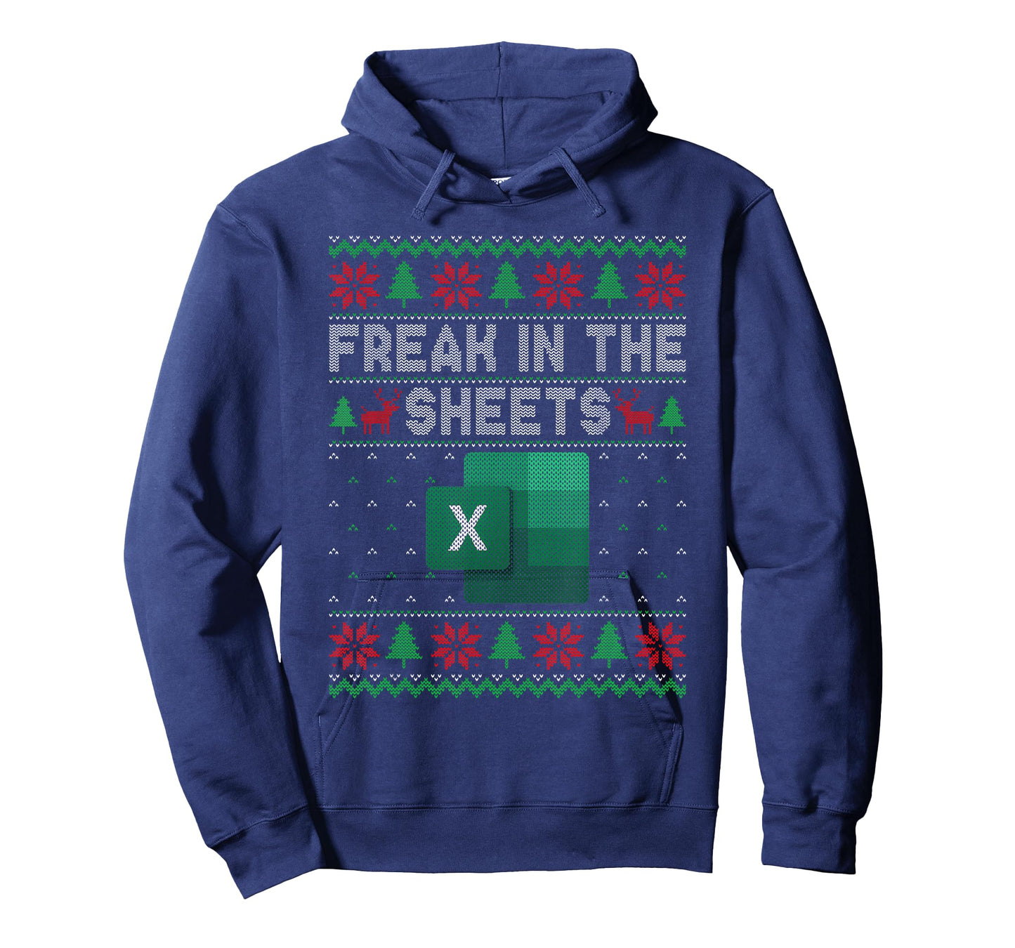 Excel Freak in The Sheets Spreadsheet Ugly Sweater Christmas T-Shirt