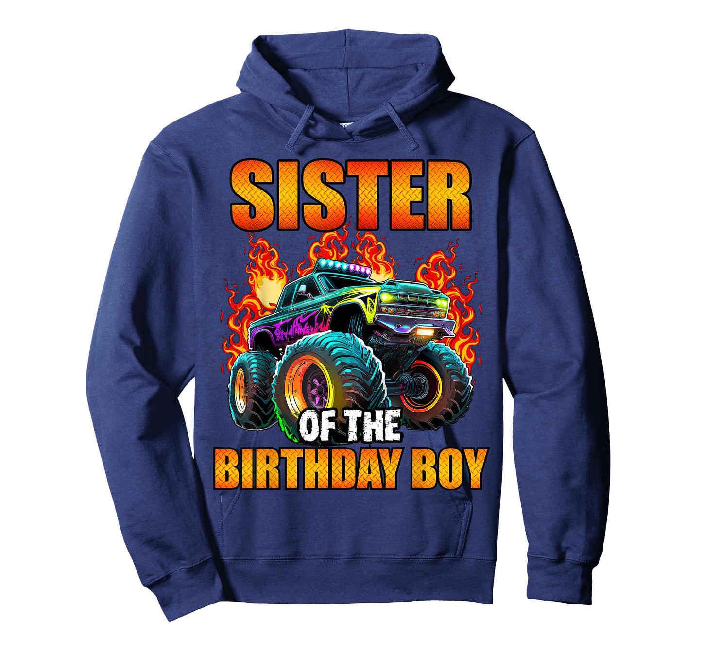 Sister of the Birthday Boy Monster Truck Birthday Party T-Shirt