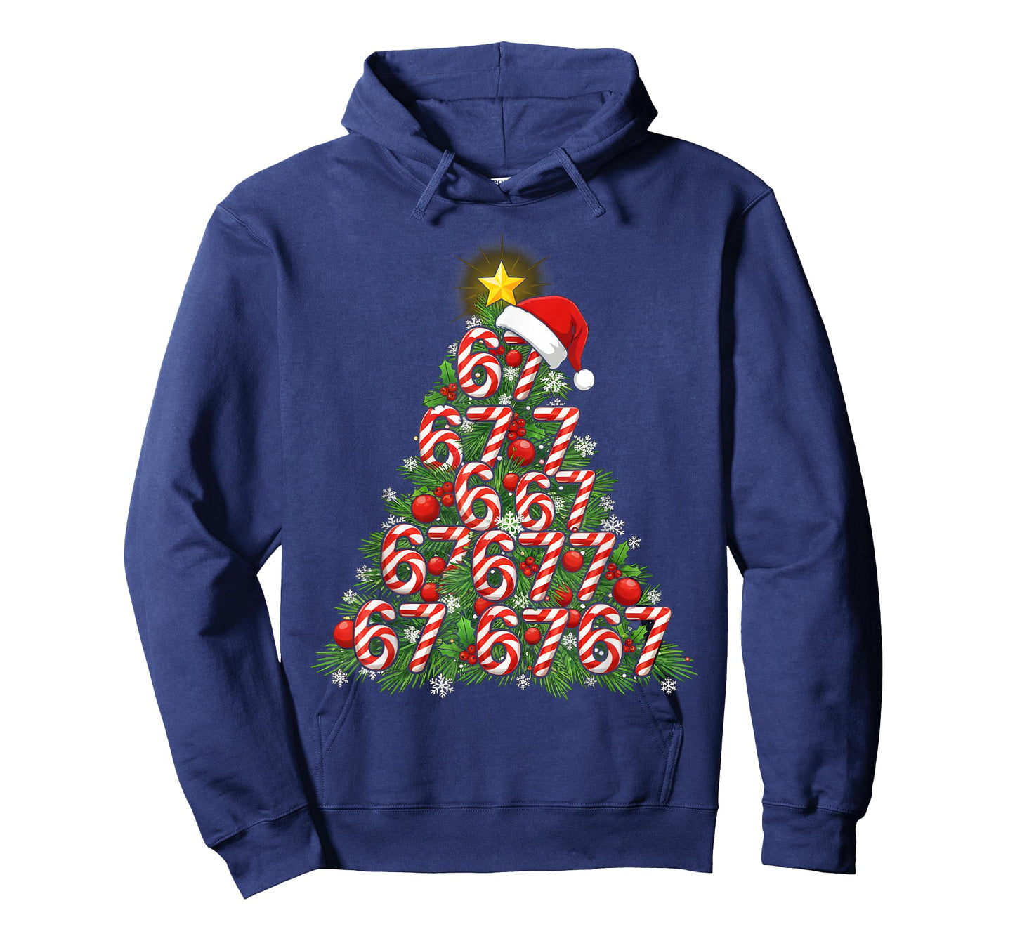 67 Christmas Tree Candy Cane Holiday Six Seven Meme Xmas T-Shirt