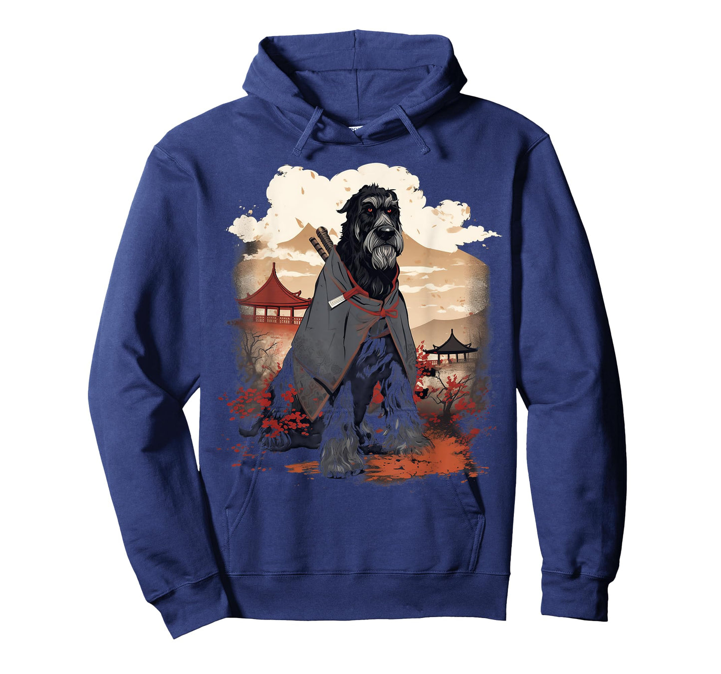 Vintage Japanese Art Samurai Giant Schnauzer Dog T-Shirt