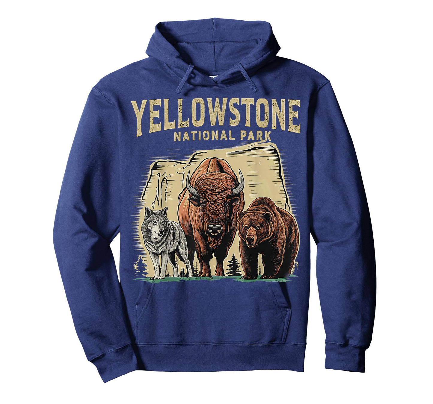90s Yellowstone National Park Wolf And Bison Retro T-Shirt