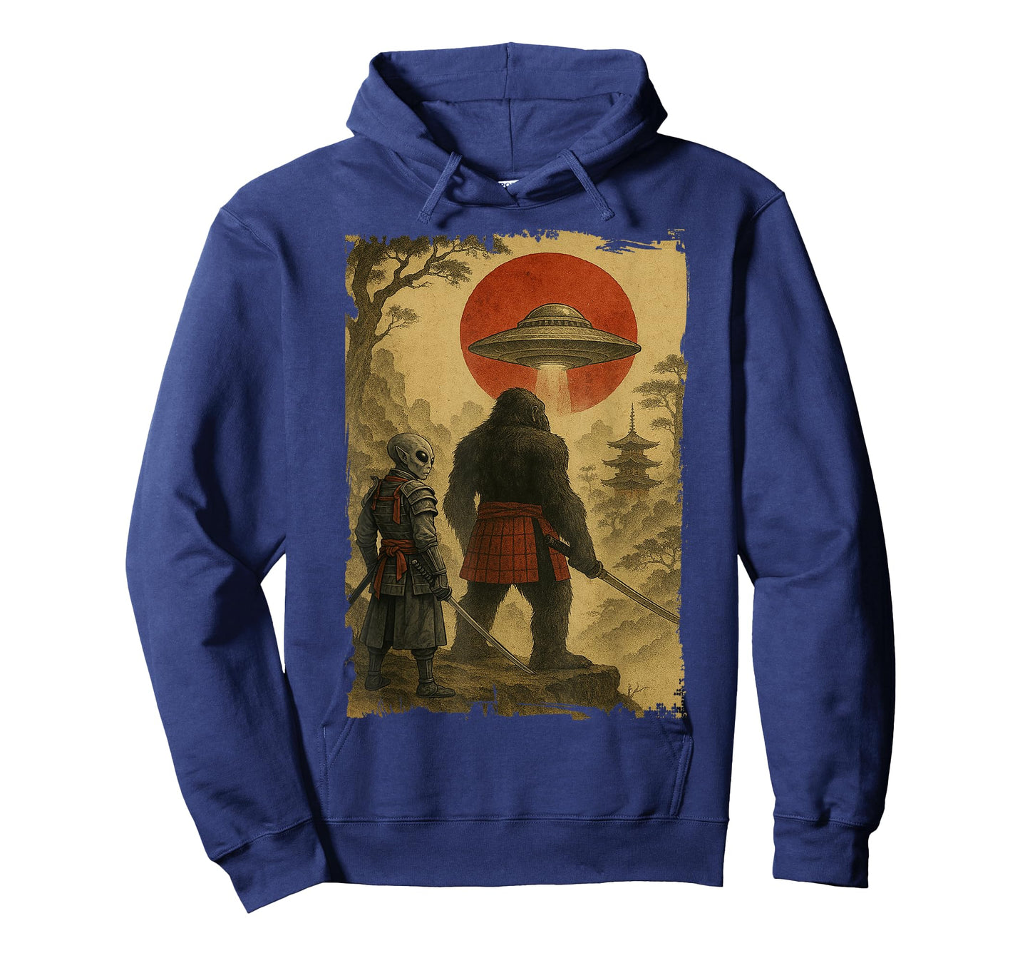 Bigfoot Ninja Alien Vintage Japanese Samurai Ukiyo-e Bigfoot T-Shirt
