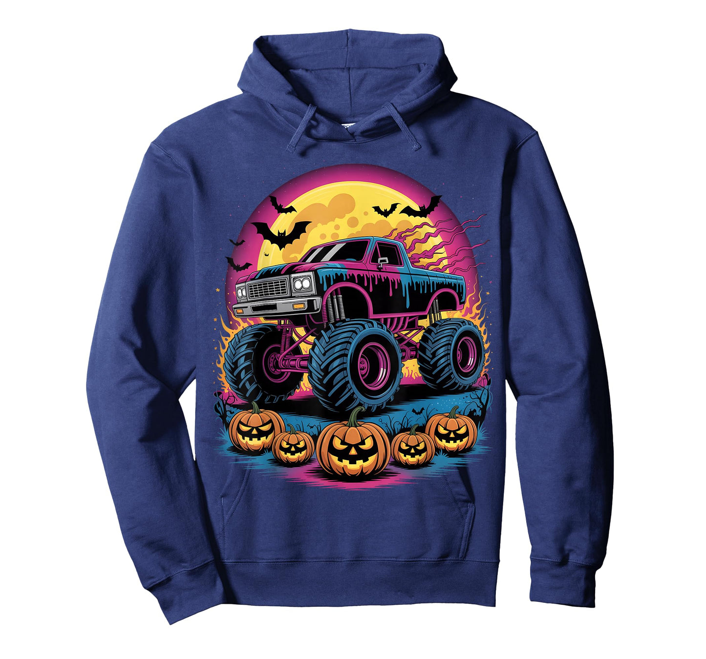 Spooky Monster Truck Drip Pumpkin Halloween Toddler Boy Kid T-Shirt