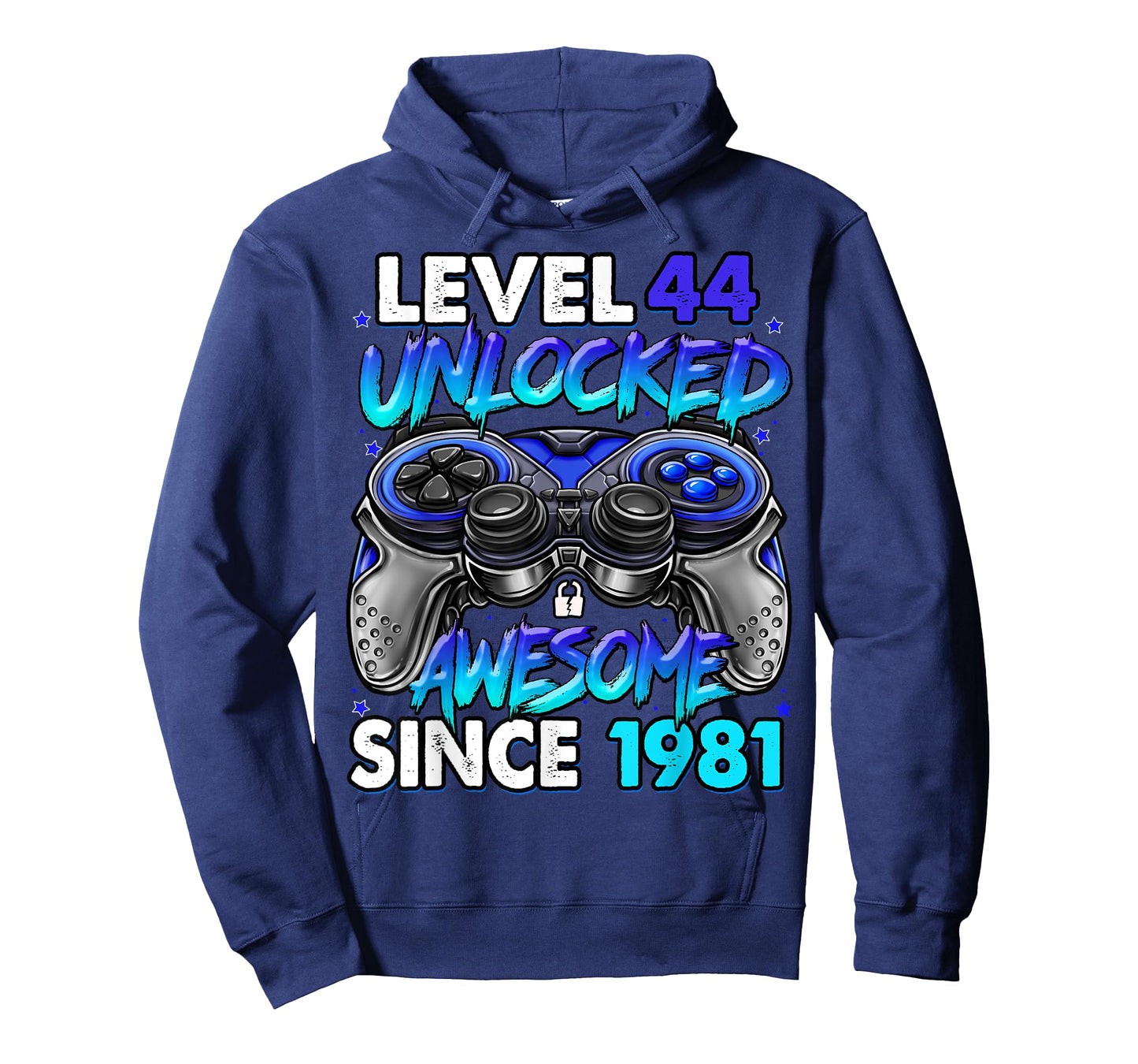 Level 44 Unlocked Awesome Since 1981 44th Birthday Gaming T-Shirt