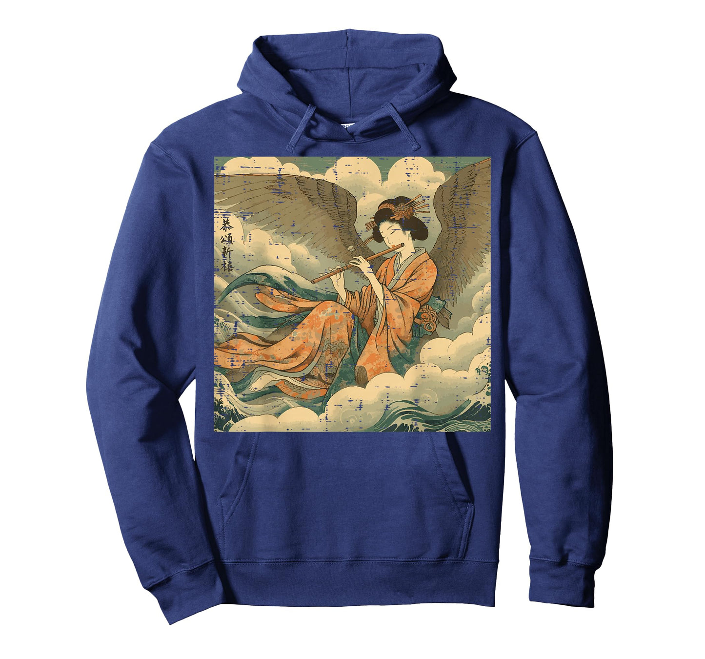 Japanese Woman Playing Flute Vintage Woodblock Women Men Kid T-Shirt