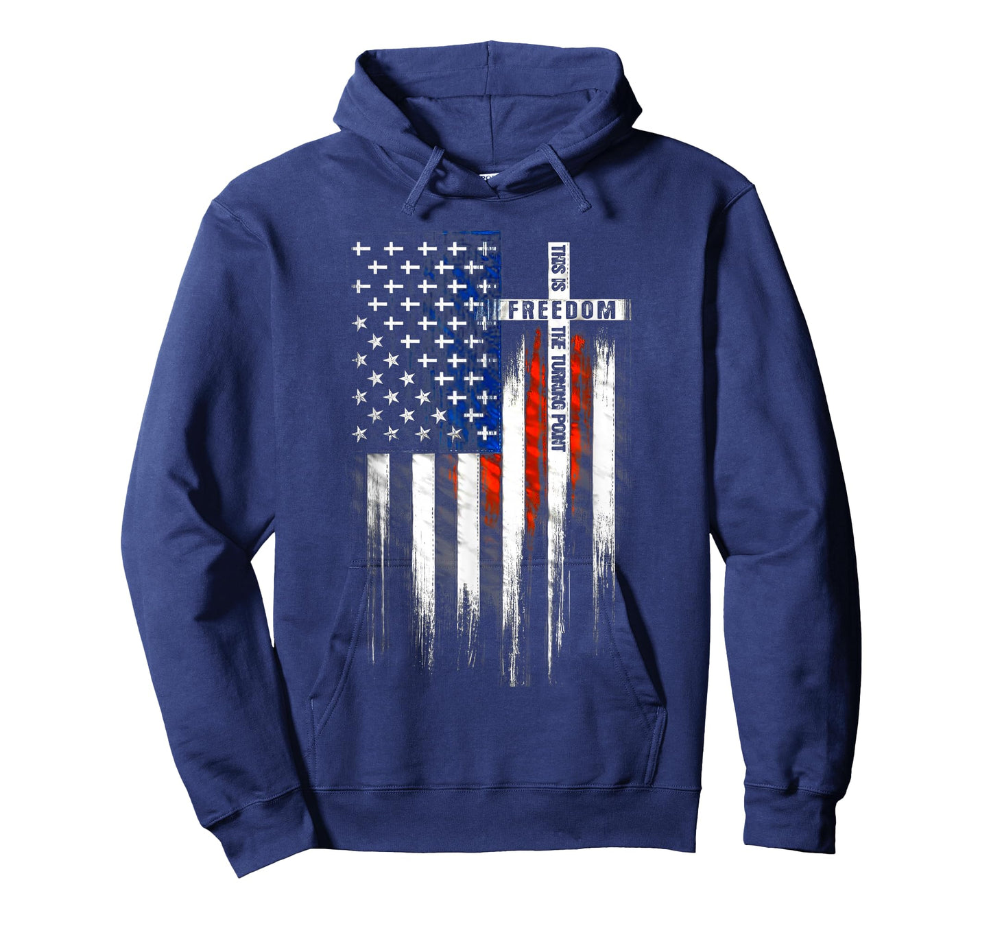 This is The Turning Point Faith Cross US Flag Patriotic Men T-Shirt