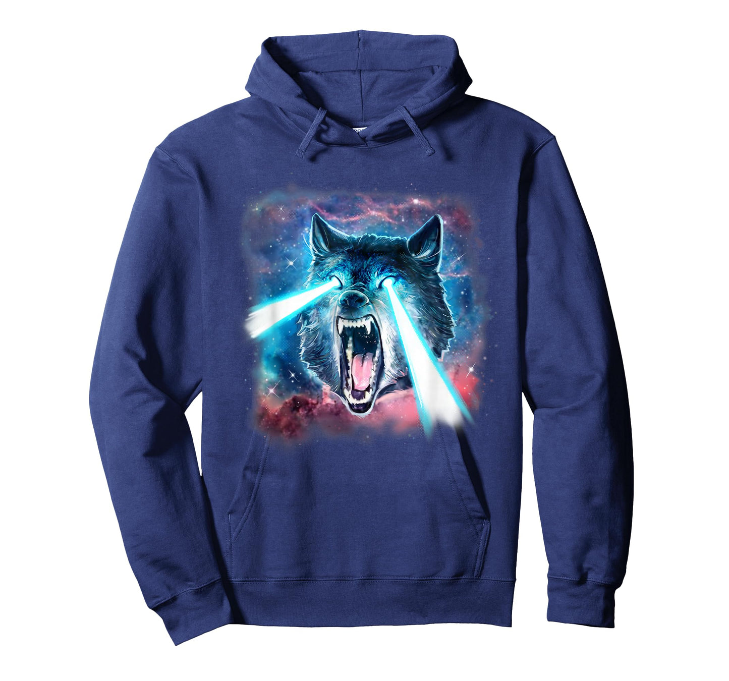 Scary White Wolf in Space Lasers Realistic Animal Print T-Shirt