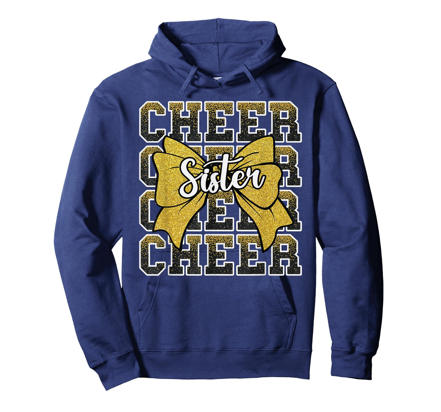 Cheer Sister Bow Sport Cheerleader Cheerleading Yellow T-Shirt
