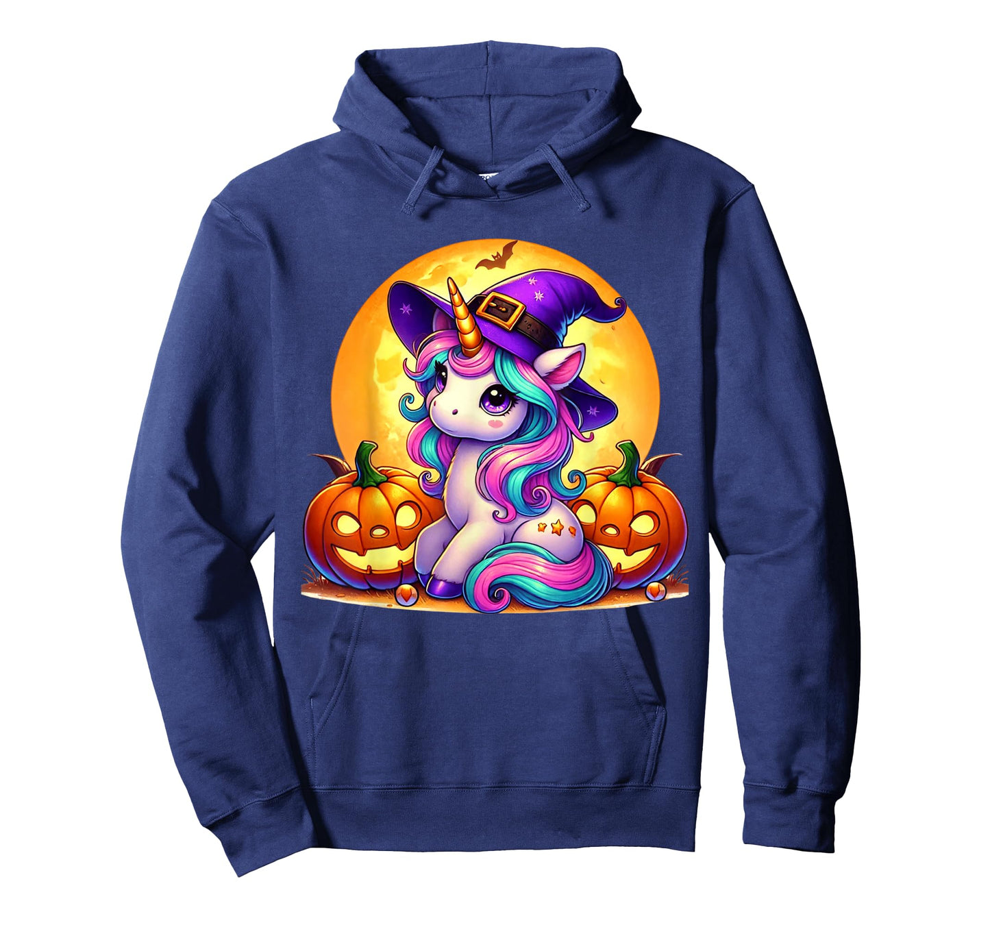 Cute Halloween Unicorn Witch Pumpkin Girls Women School T-Shirt