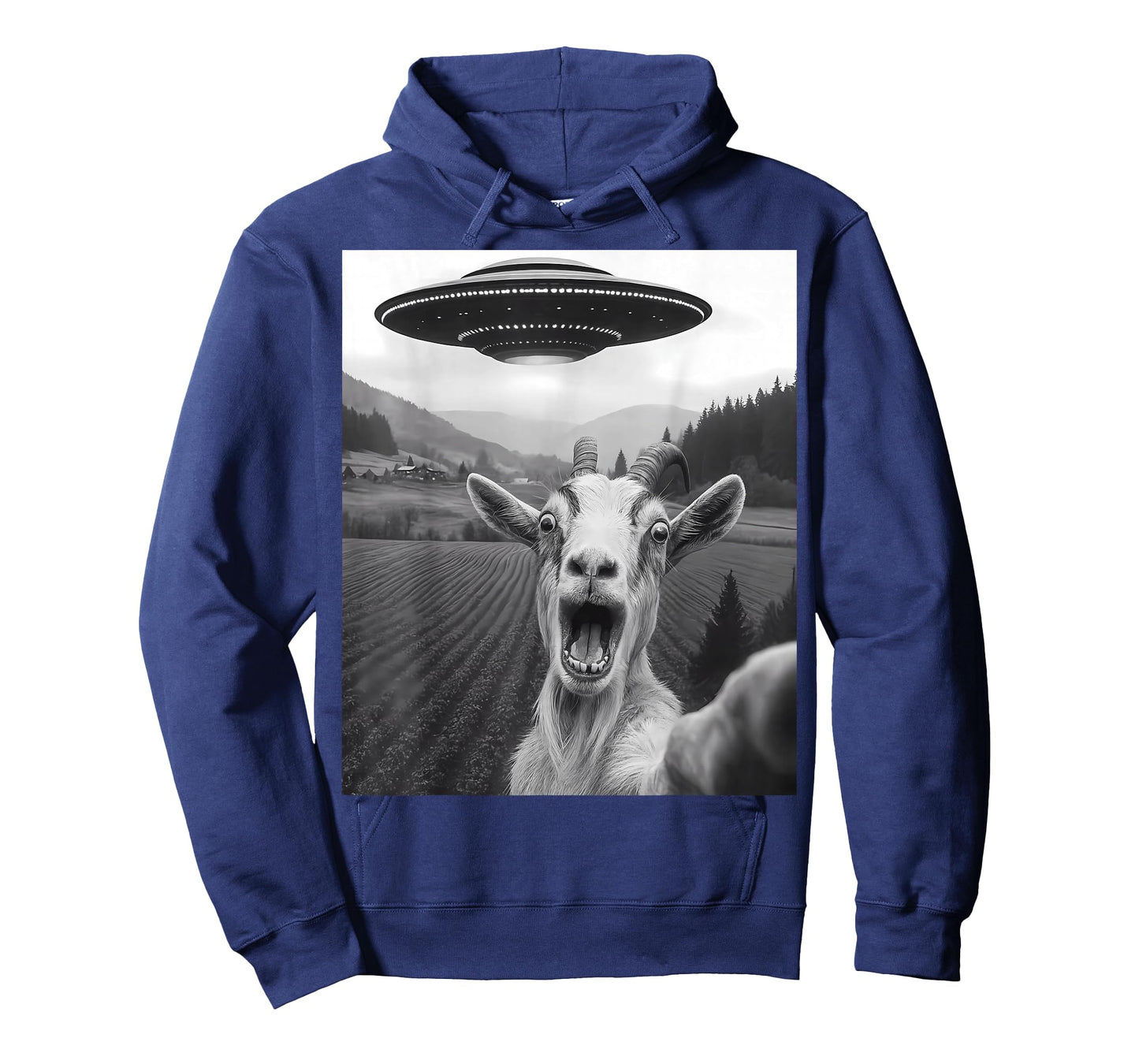 Funny Alien UFO Goat Abduction Selfie T-Shirt